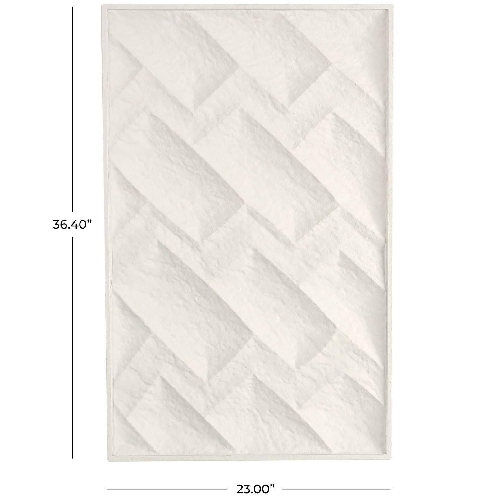 White metal geometric dimensional wall décor