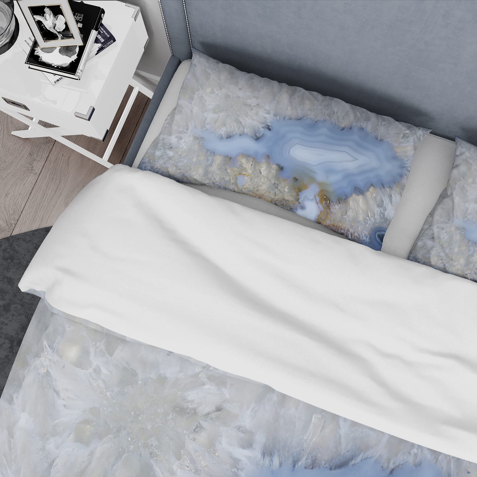 Designart 'Blue agate' Stone Bedding Set - Duvet Cover & Shams