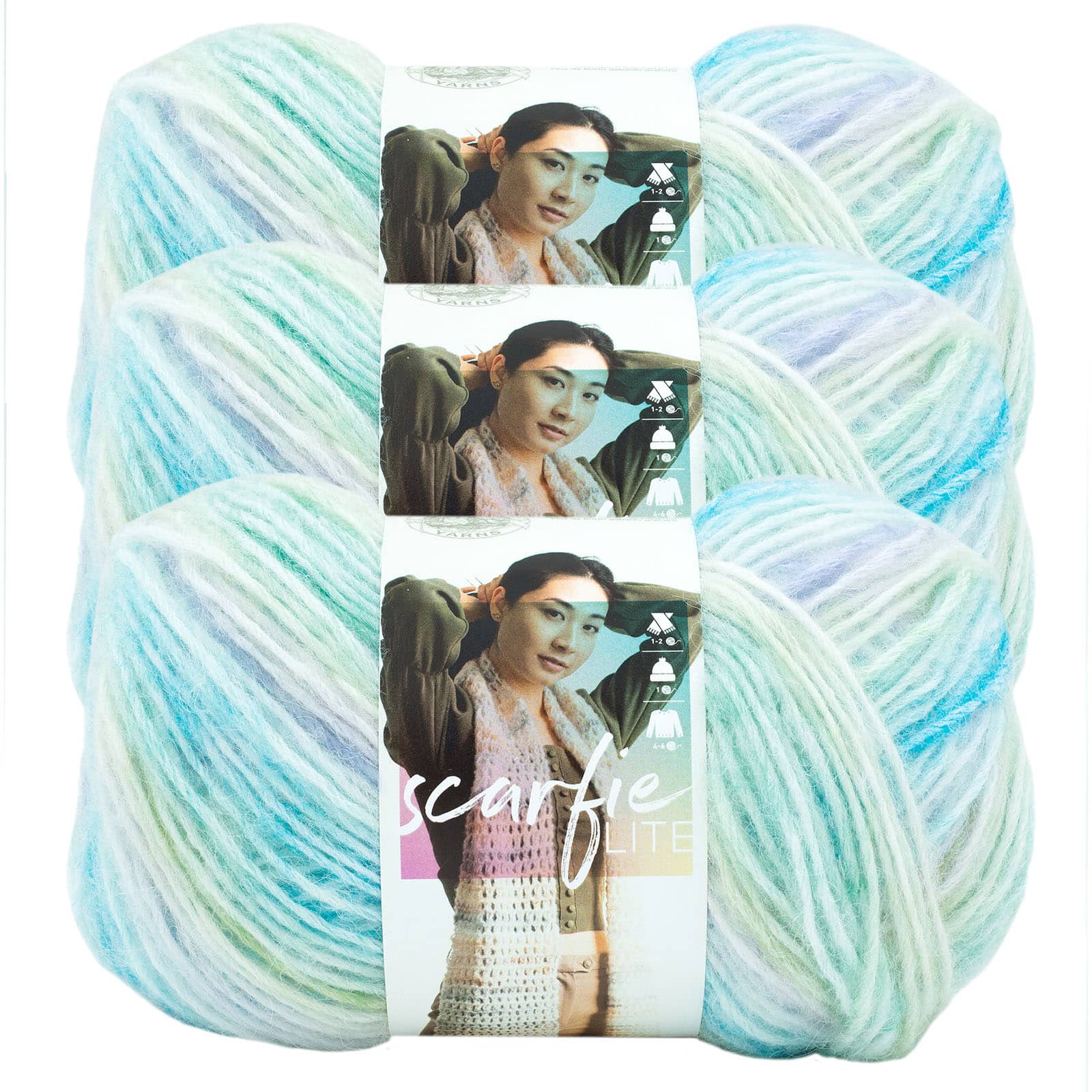 3 Pack Lion Brand® Scarfie® Lite Yarn, Color: Sunset | Michaels
