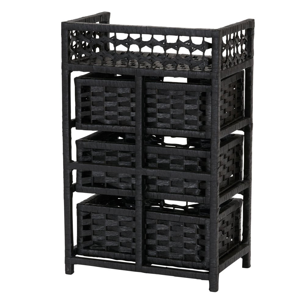 Household Essentials Woven 3 Drawer Chest with Cutout Handles