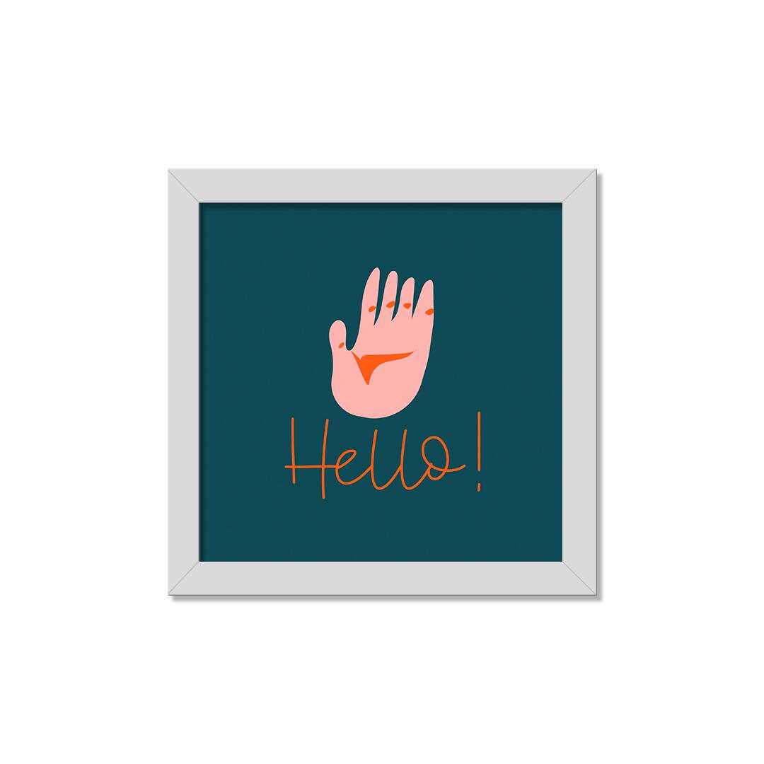 Hello Wave White Framed Print
