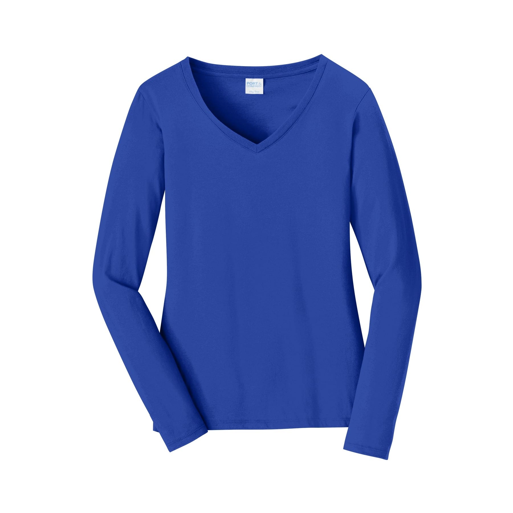 Port & Company® Fan Favorite™ Colors Long Sleeve Ladies V-Neck T-Shirt