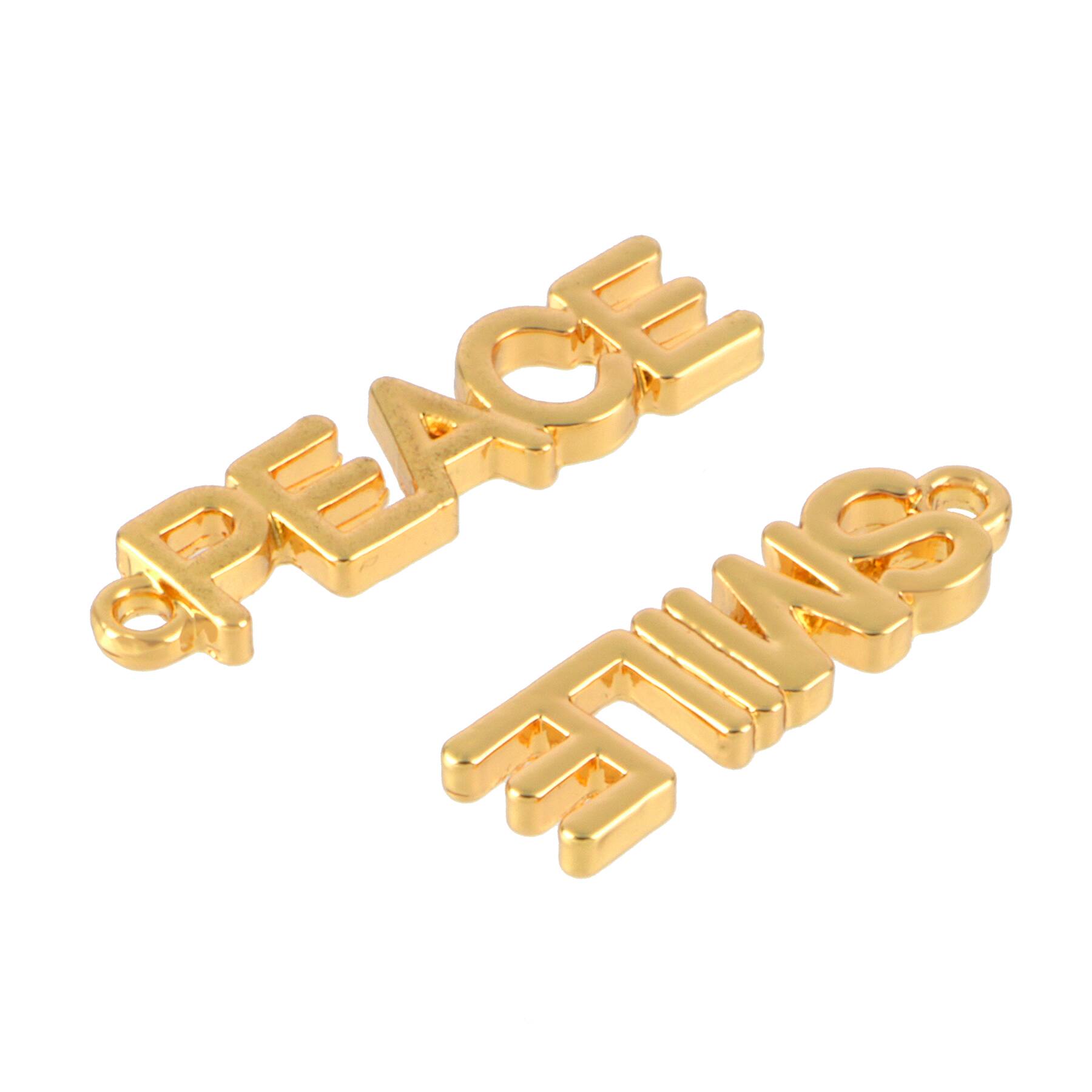 Mixed Gold Metal Word Charms, 12ct. by Bead Landing™