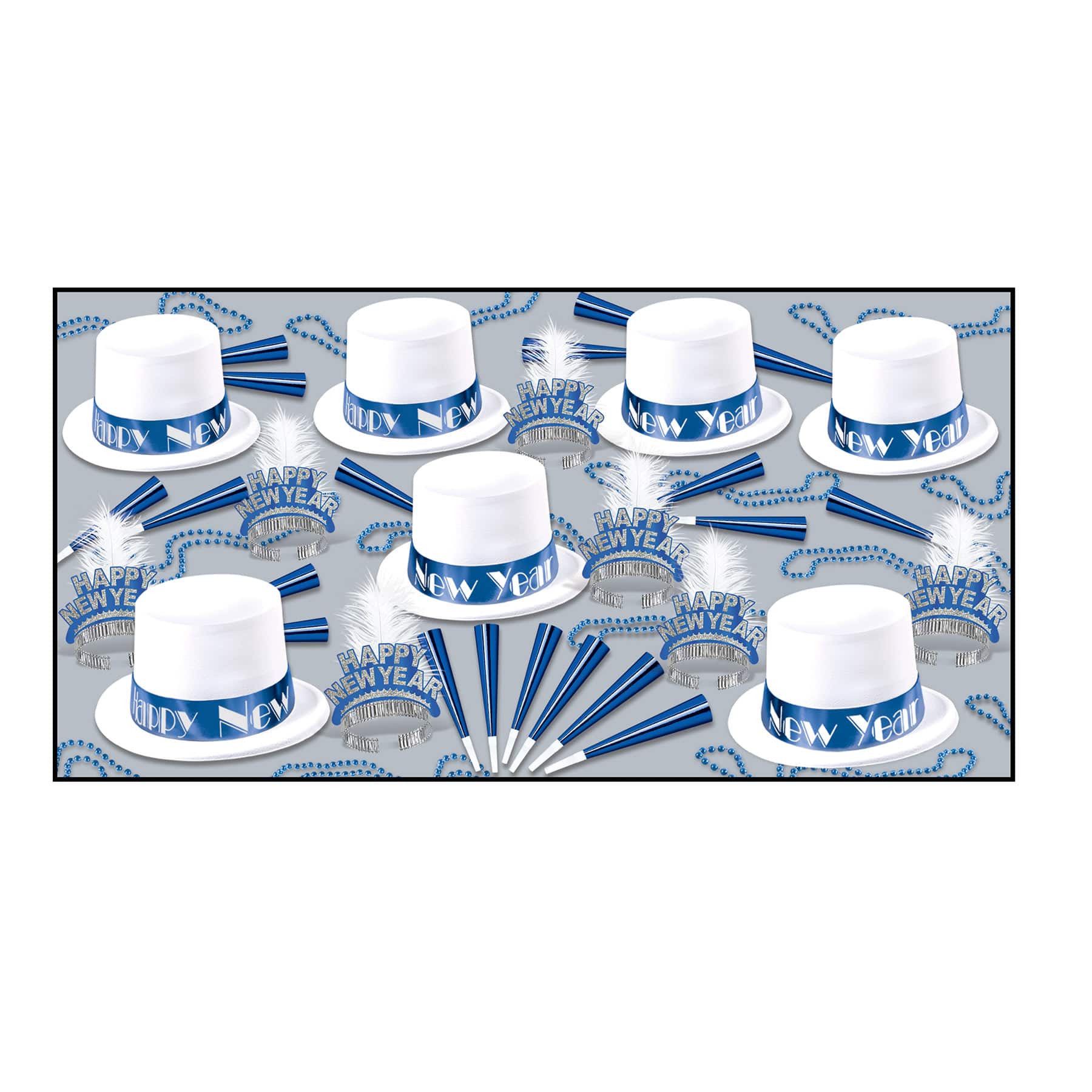 Beistle White & Blue New Year Arctic Party Favor Kit for 50