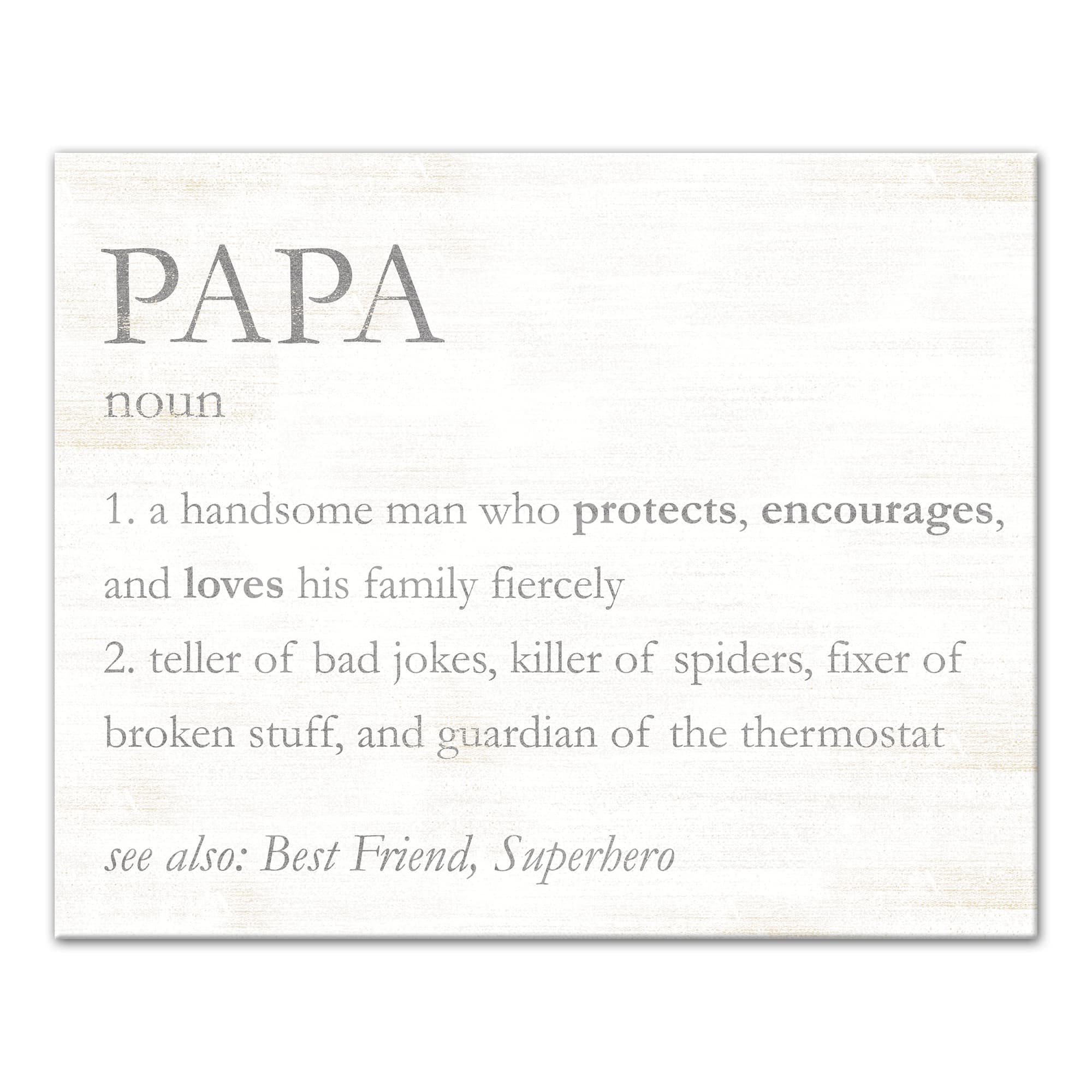 Papa Definition Recolor Canvas Wall Art