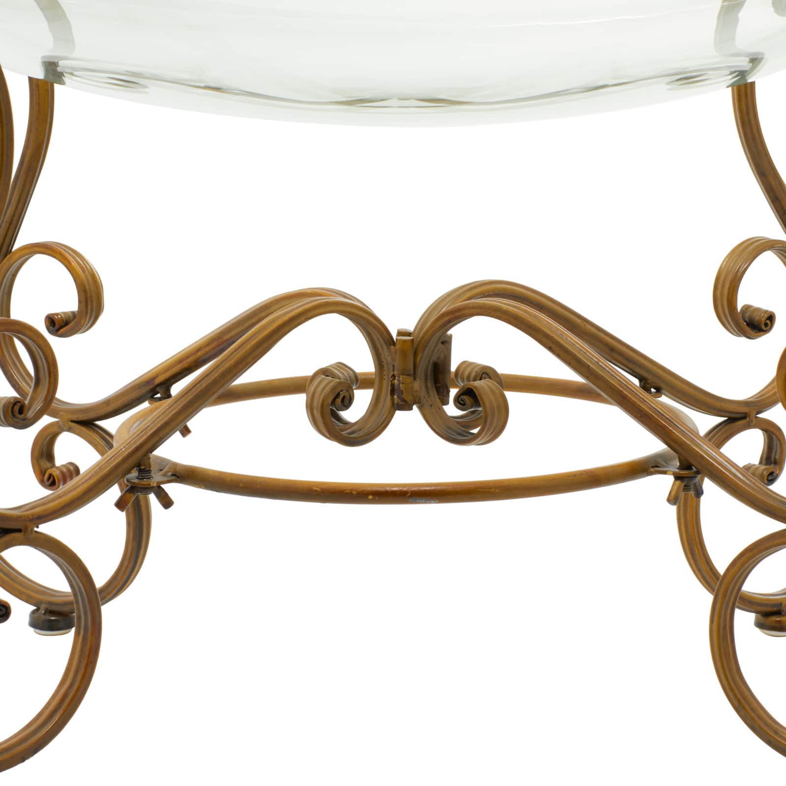 Brass Glass and Metal Traditional Serving Bowl, 14" x 21" x 16"