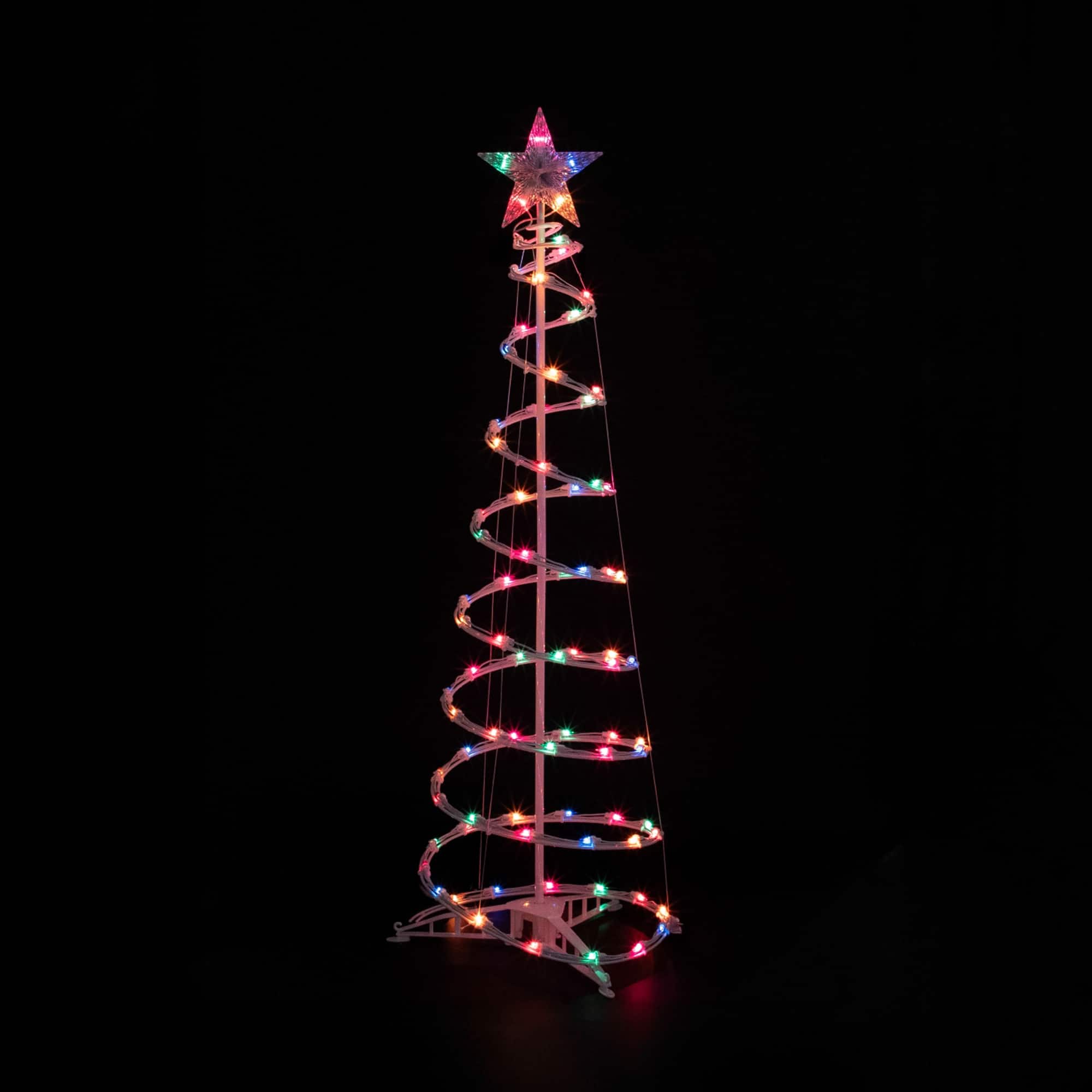 4ft Lighted Spiral Christmas Tree with Star Tree Topper  Multi Lights