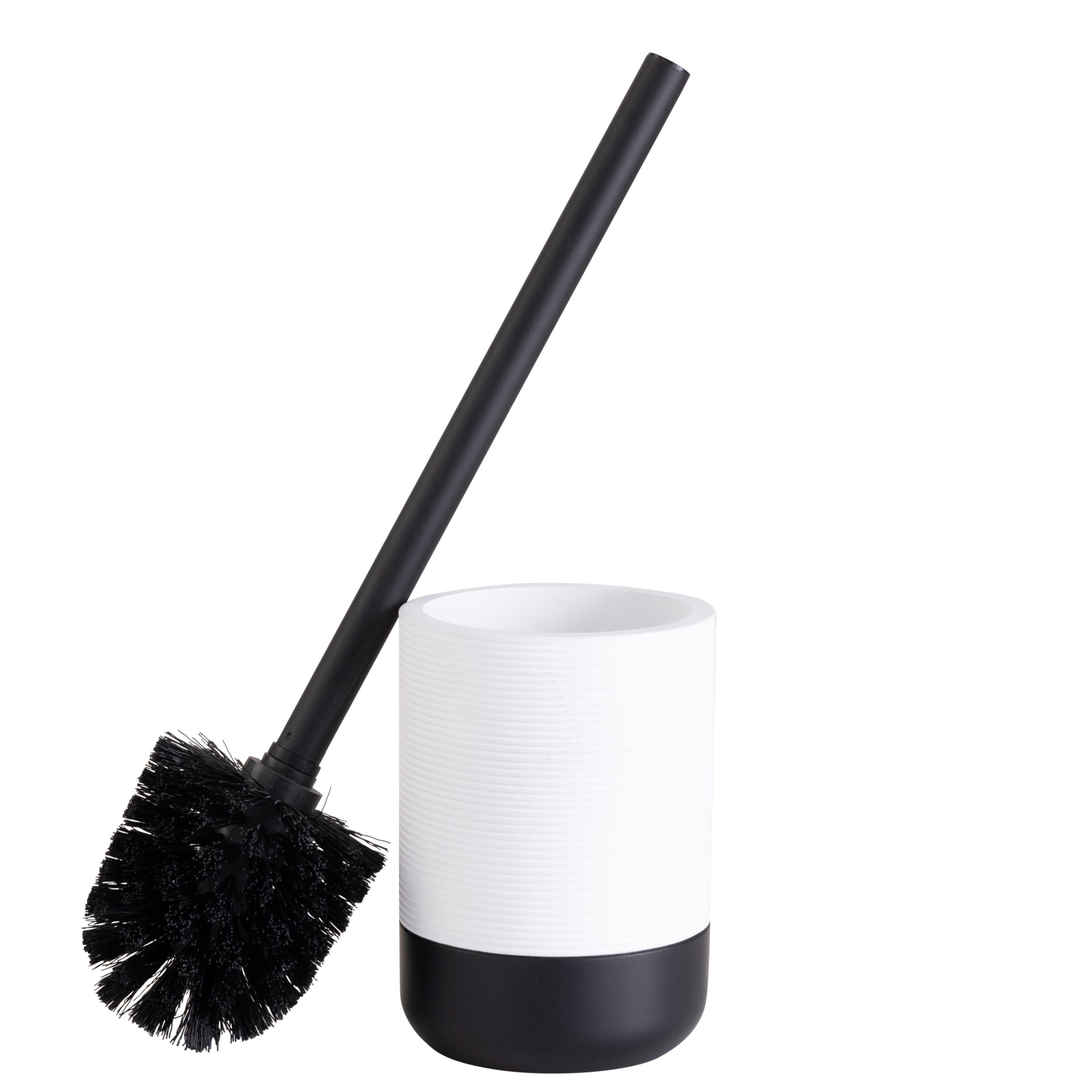 Bath Bliss Black & White Toilet Brush & Holder Set