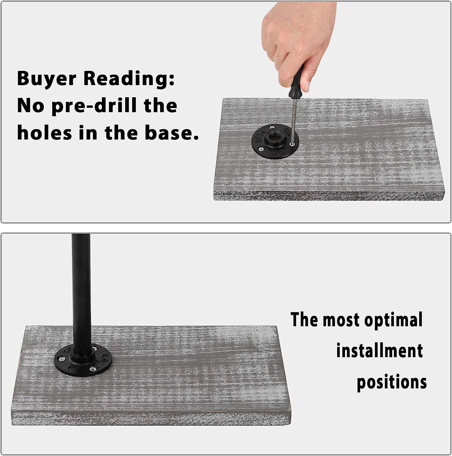 NEX™ Freestanding Iron Pipe Toilet Paper Holder with Solid Wood Base