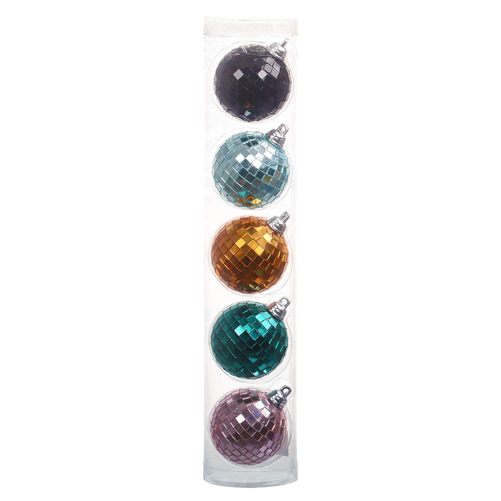 5 Pack 52mm Multicolor Disco Halloween Ball Ornaments by Ashland®