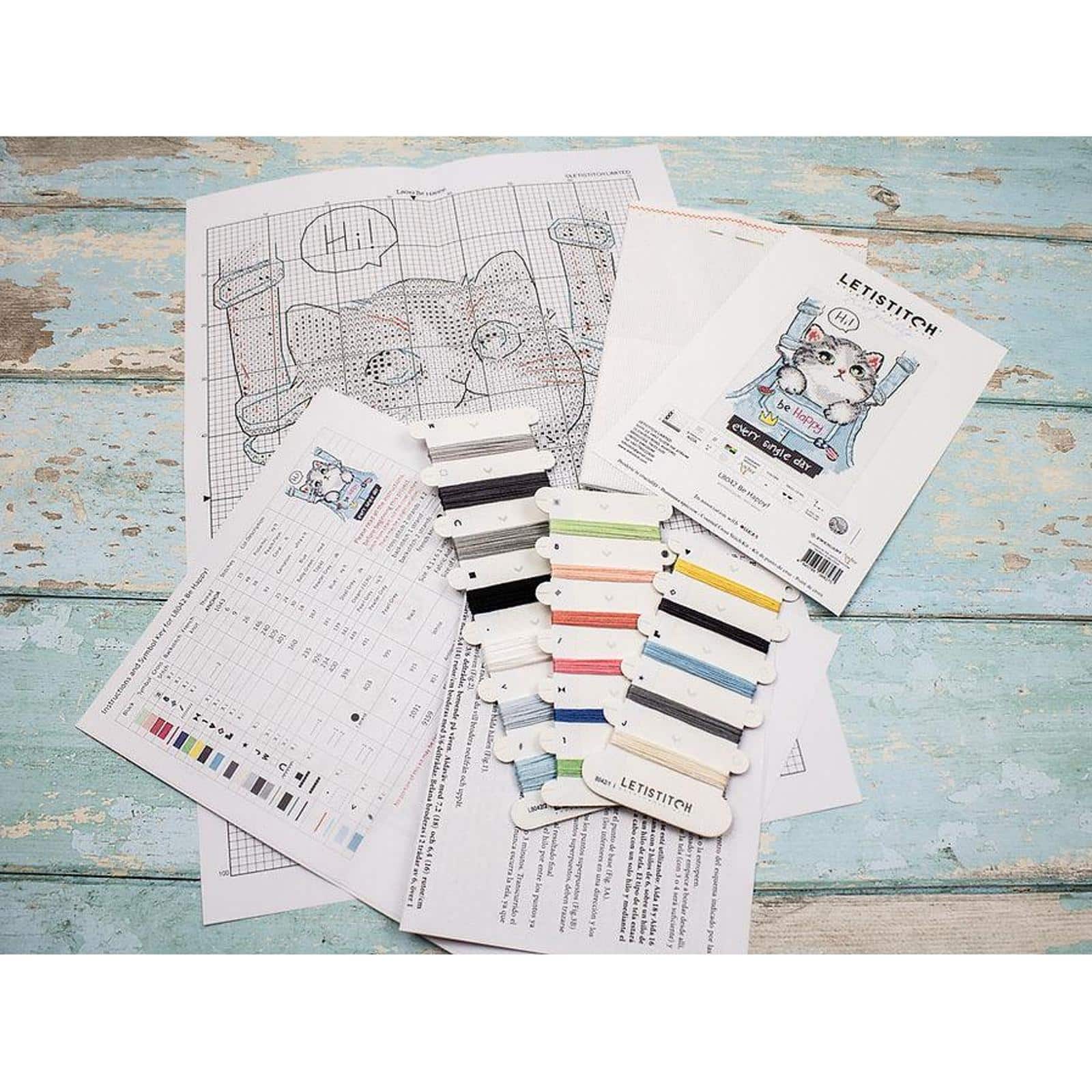 Letistitch Be Happy Counted Cross Stitch Kit