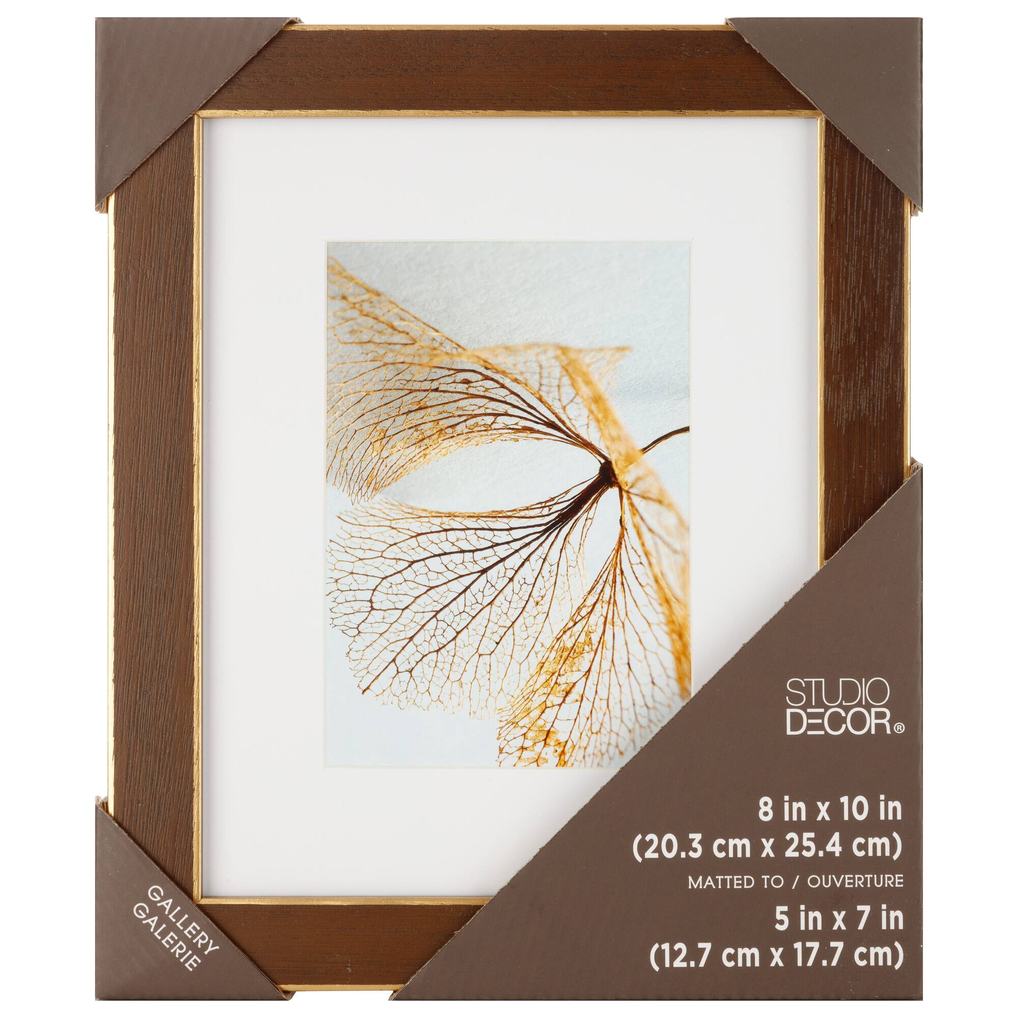 8 Pack: Walnut & Gold Trim Frame with Mat, Gallery by Studio Décor®