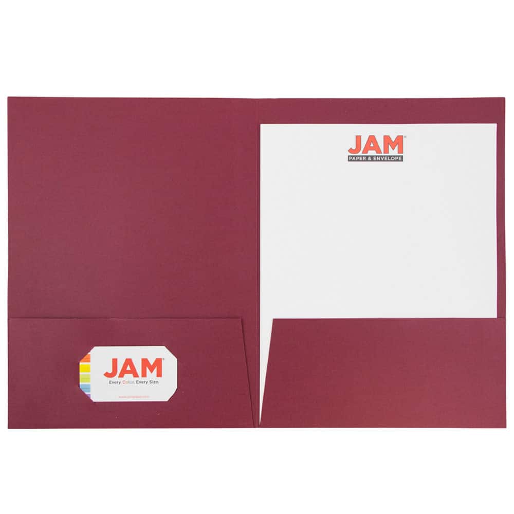 JAM Paper 2-Pocket Textured Linen Business Folders, 100ct.