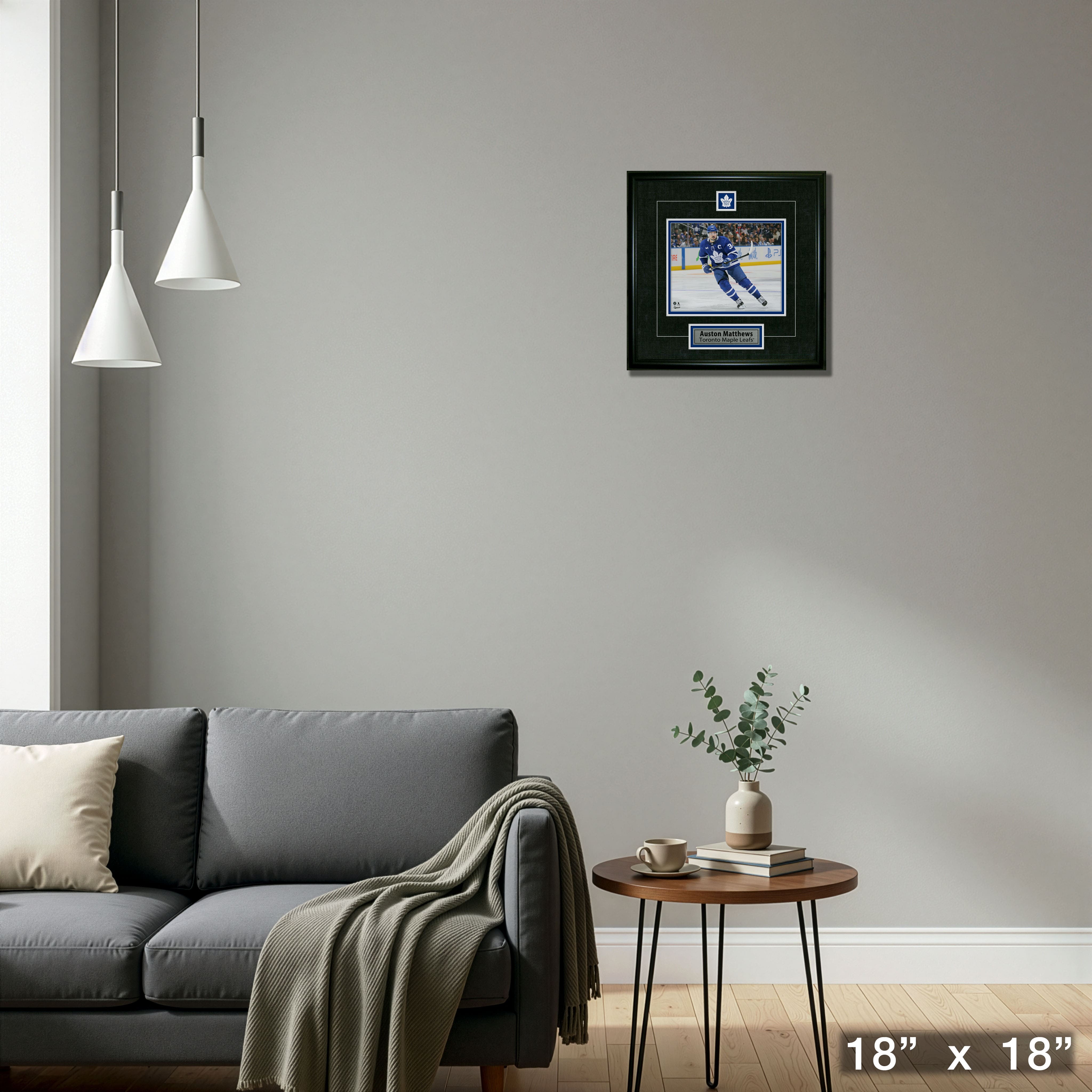 Auston Matthews Framed Pin & Plate Toronto Maple Leafs 18" x 18"