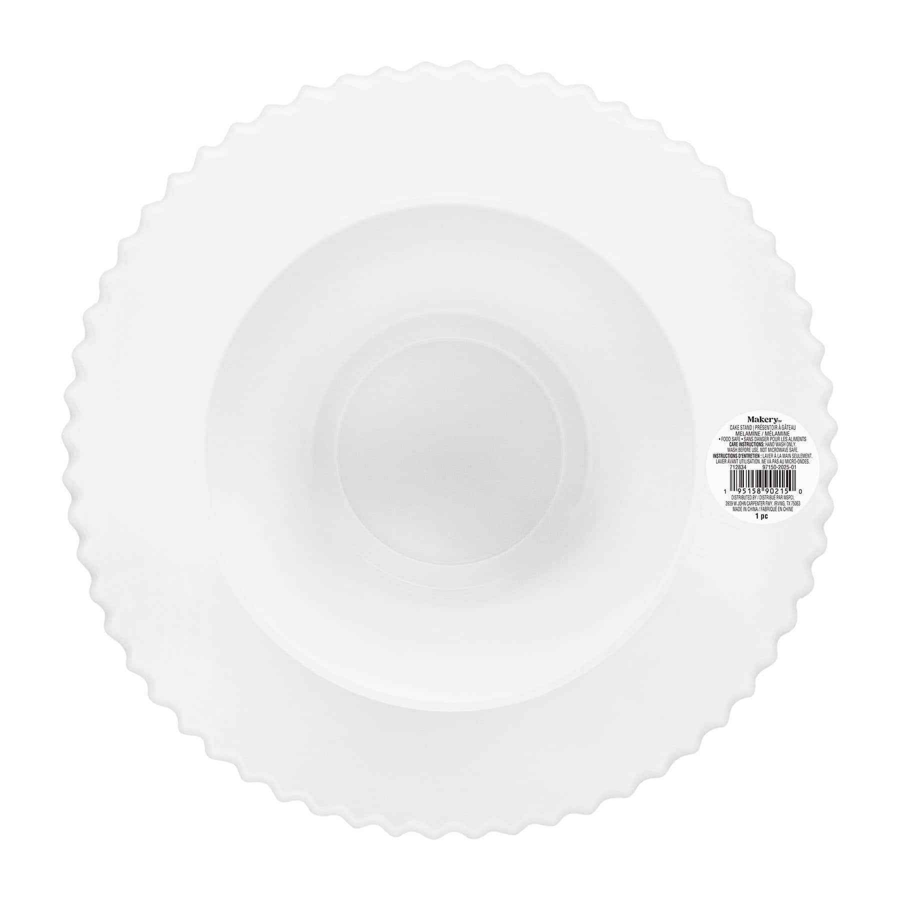 6 Pack: 10" White Melamine Cake Stand by Makery®