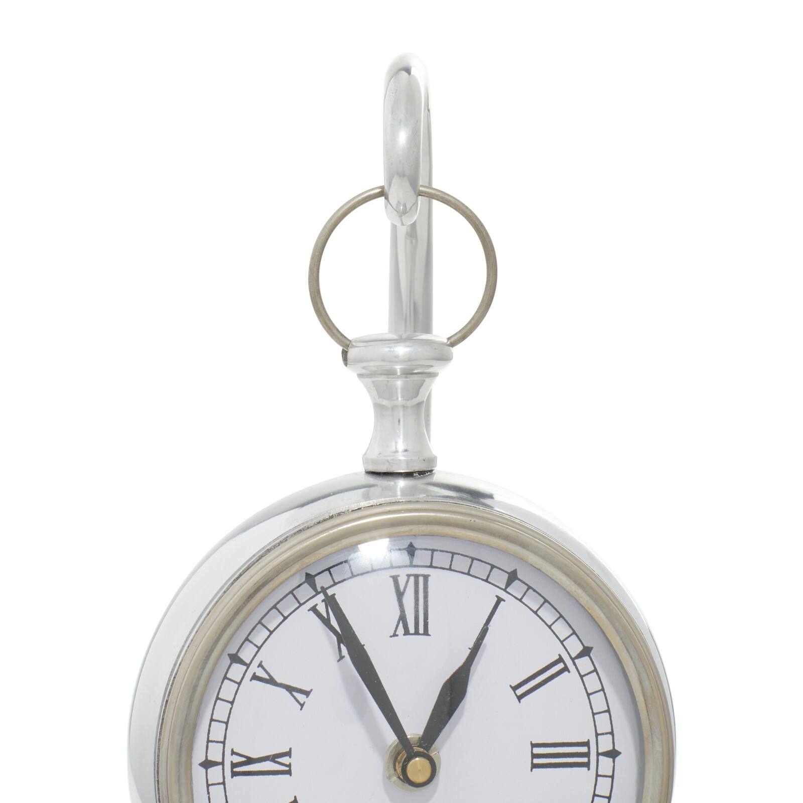 11" Silver Aluminum Coastal Clock