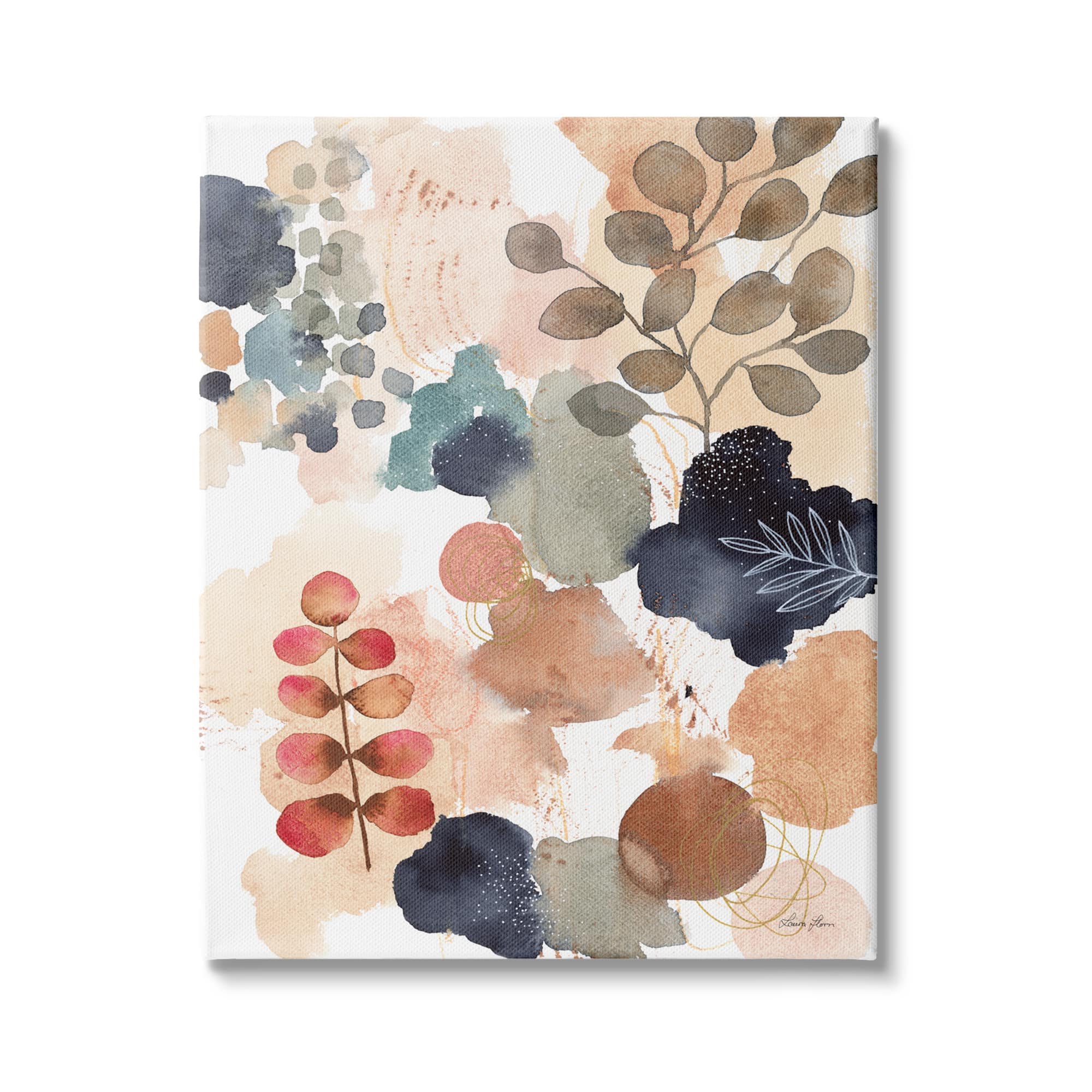 Stupell Industries Abstract Botanical Shape Collage Modern Boho Painting Canvas Wall Art