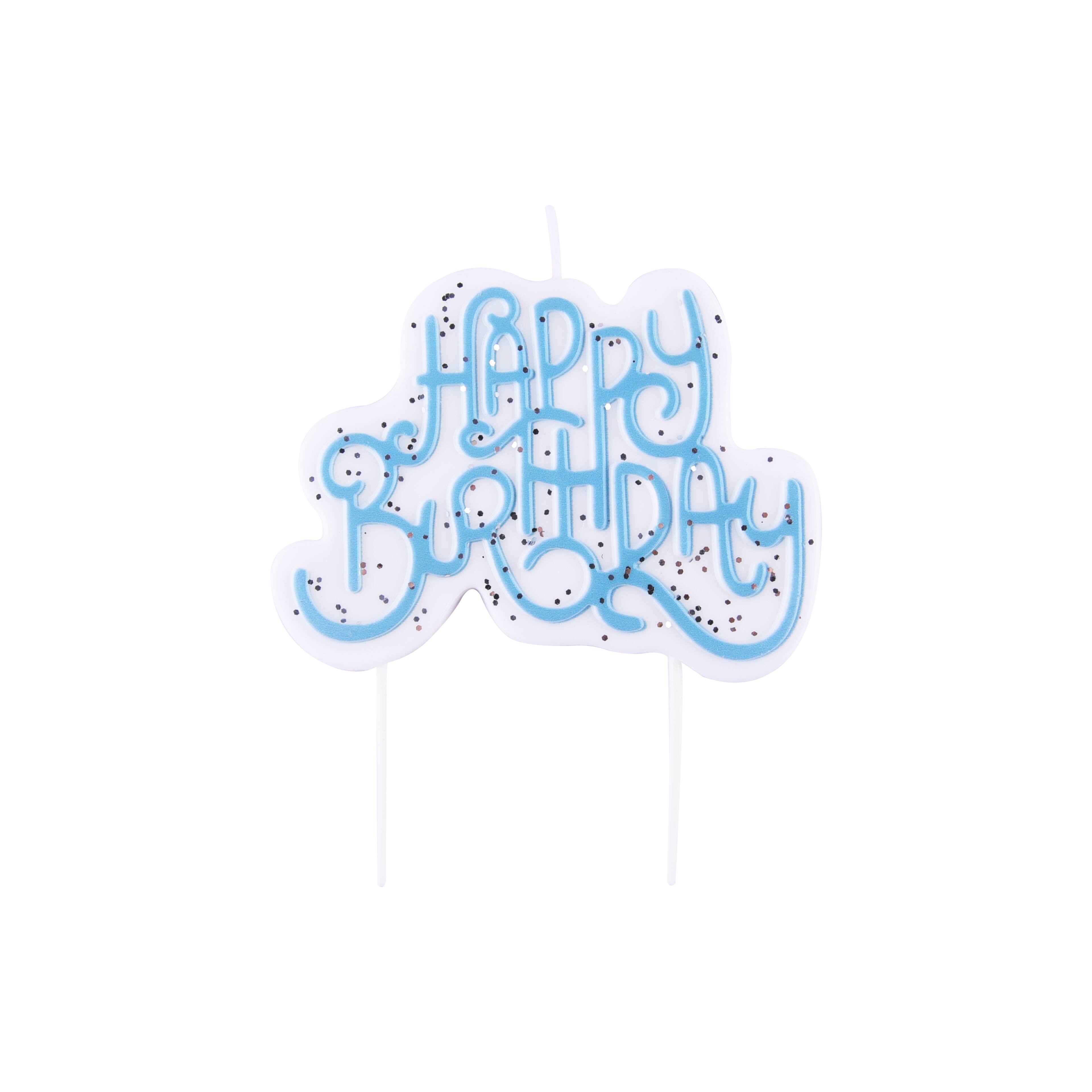 PME Party® Blue Happy Birthday Candle