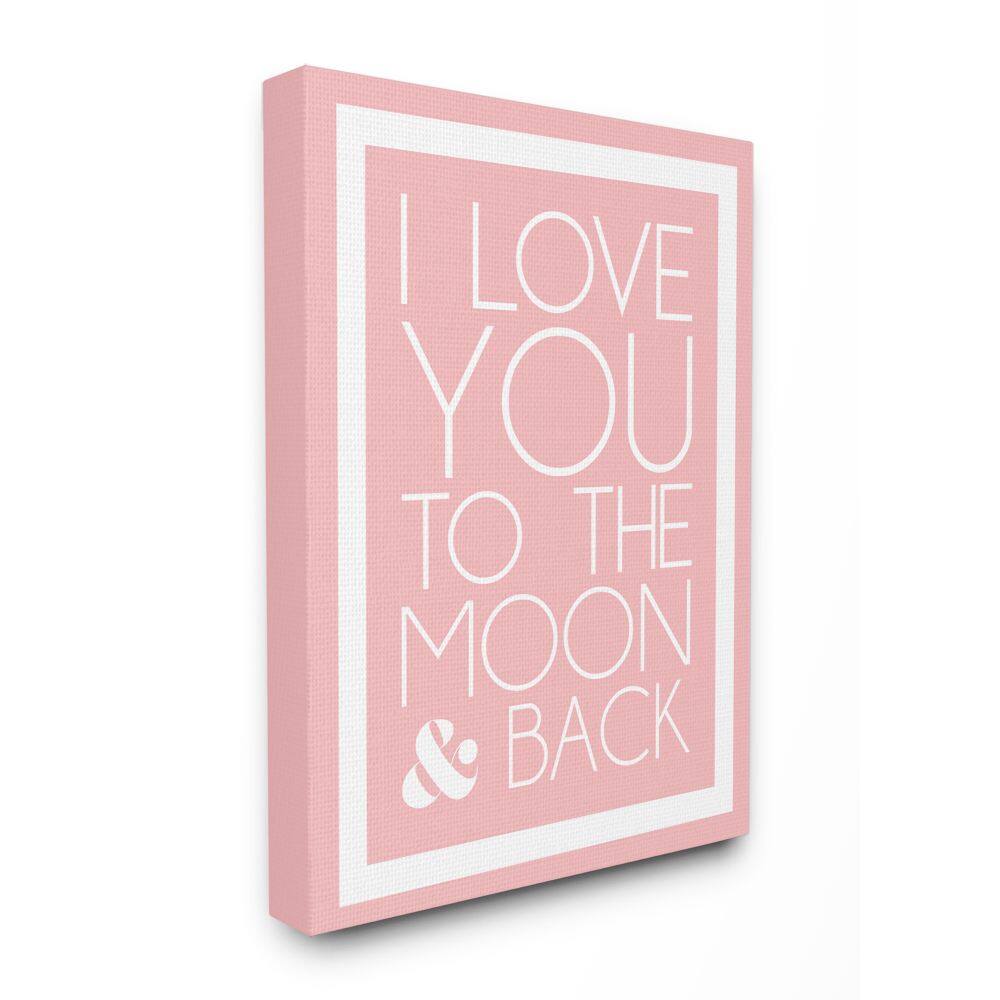 Stupell Industries Pink & White I Love You To The Moon Wall Art