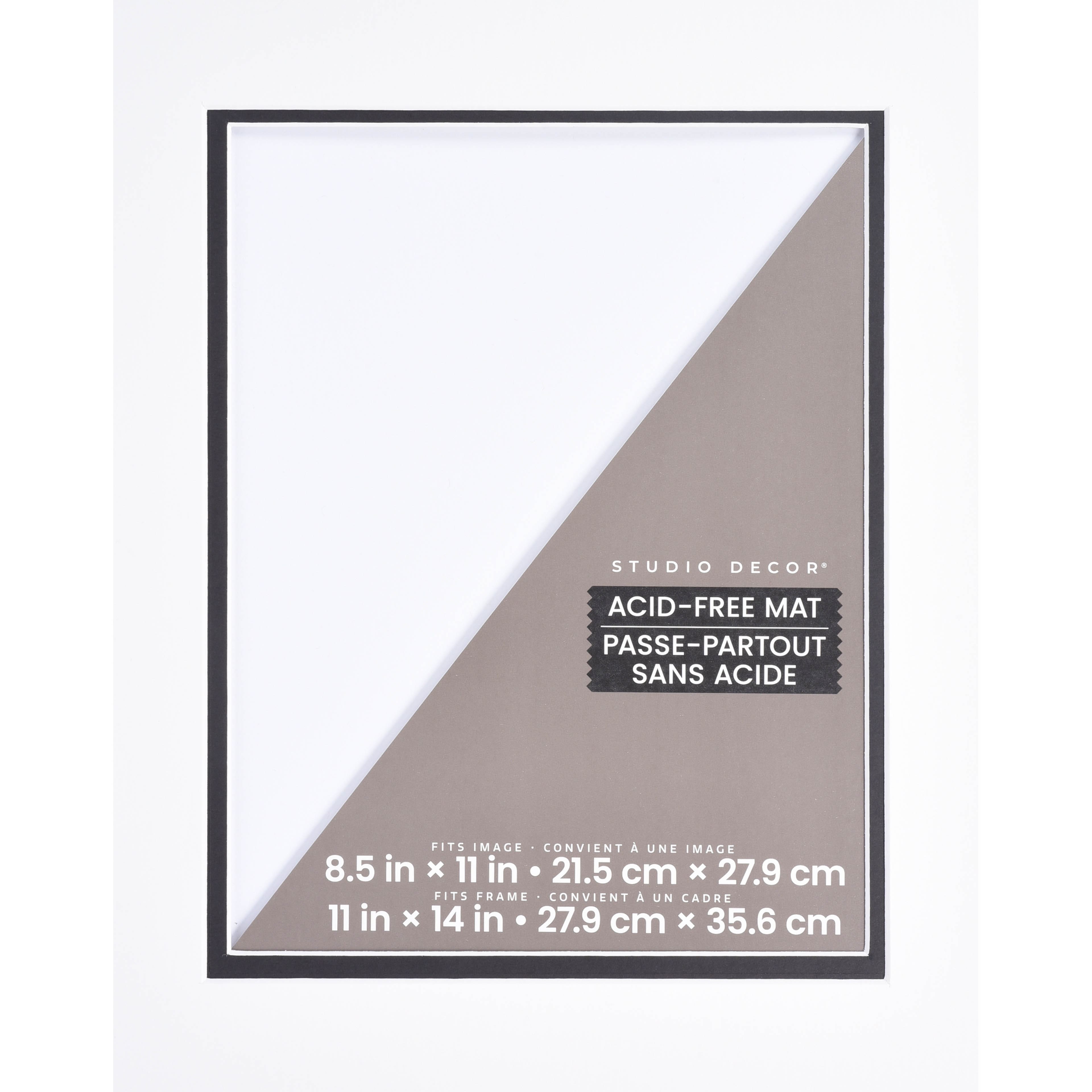 11" x 14" White & Black Double Mat by Studio Décor®, 8.5" x 11" Opening Size