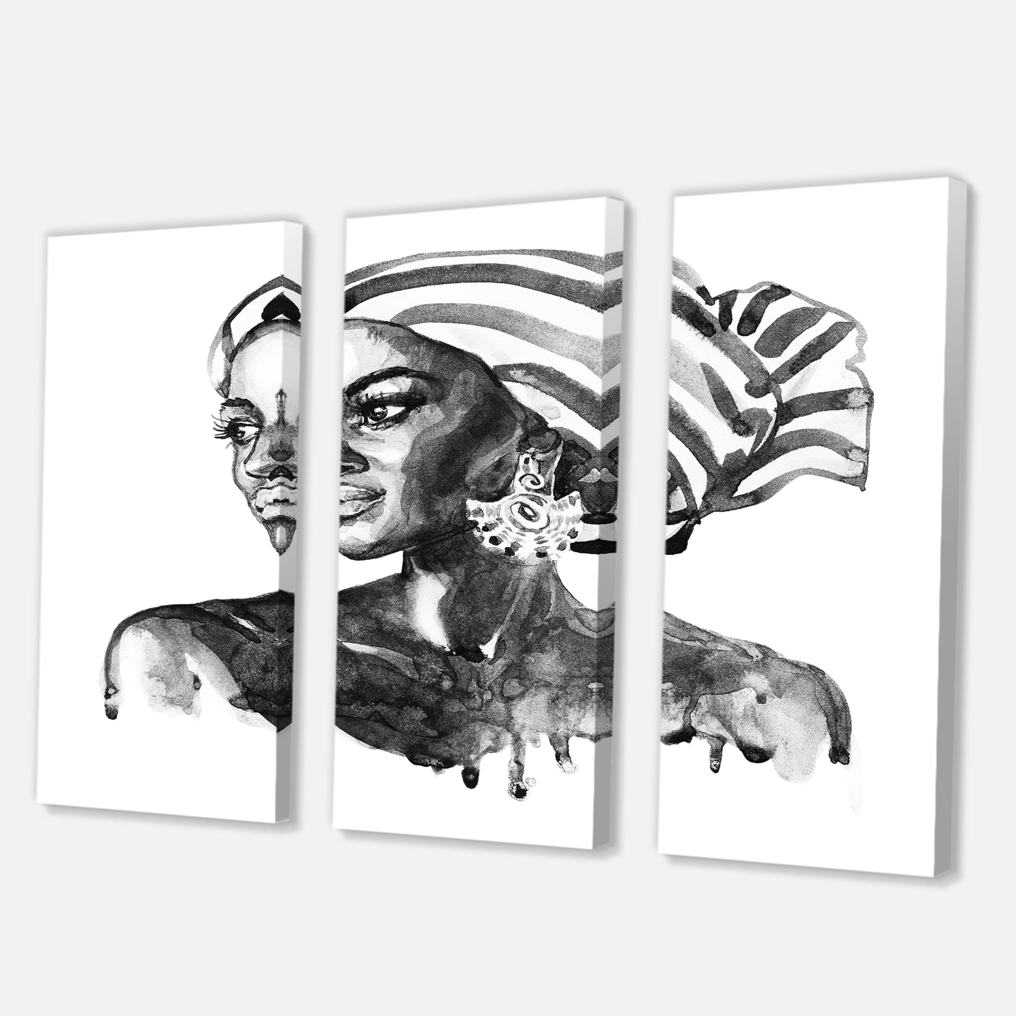 Designart - Portrait of African American Woman XII - Modern Canvas Wall Art Print