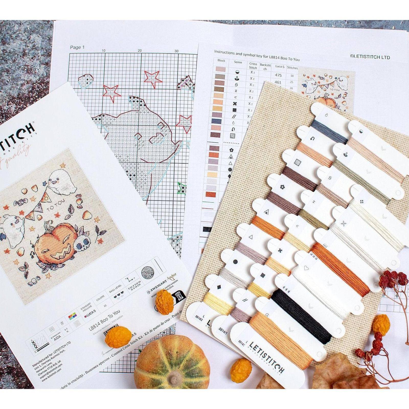 LetiStitch Boo To You Counted Cross Stitch Kit