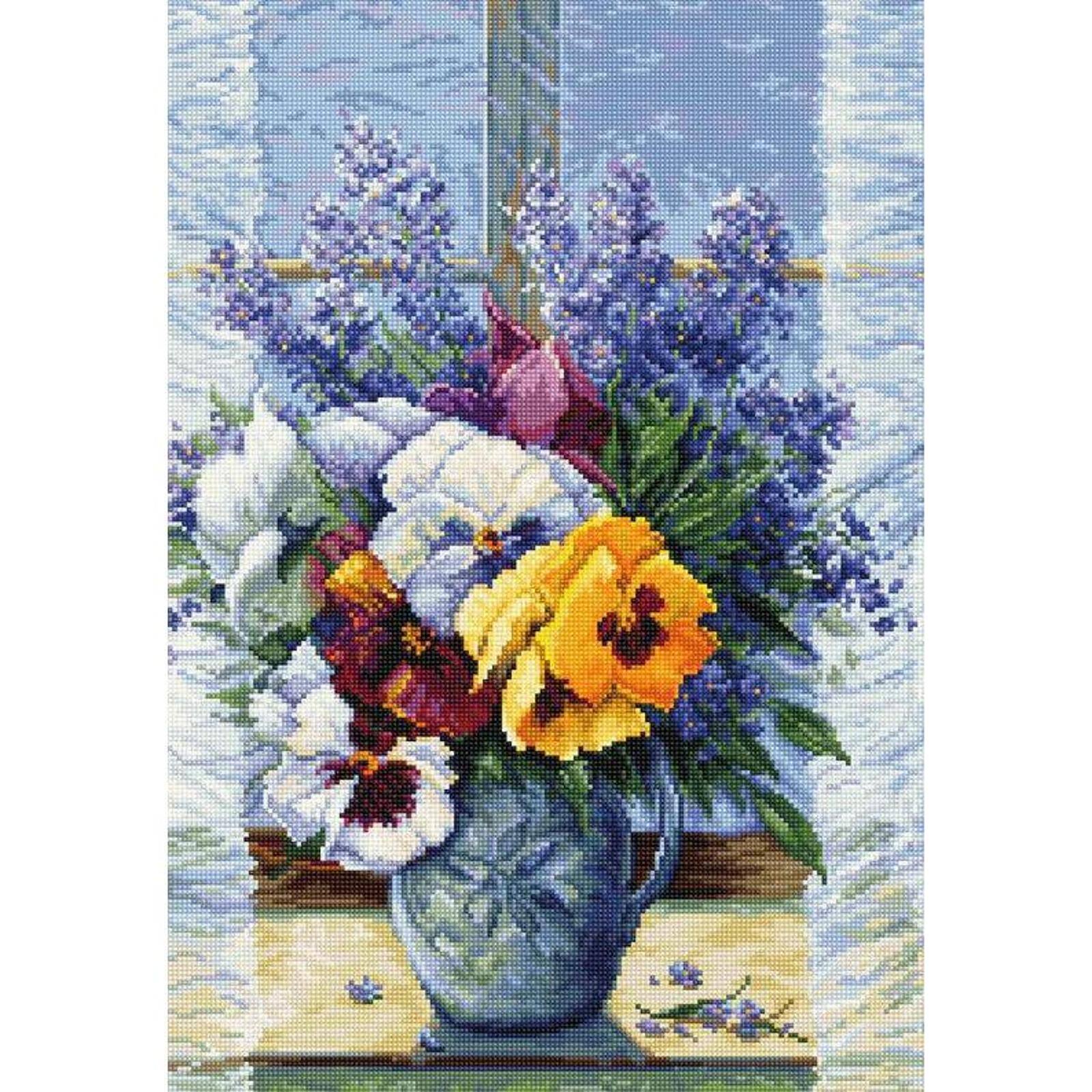 Luca-S Bouquet with Pansies Counted Cross Stitch Kit