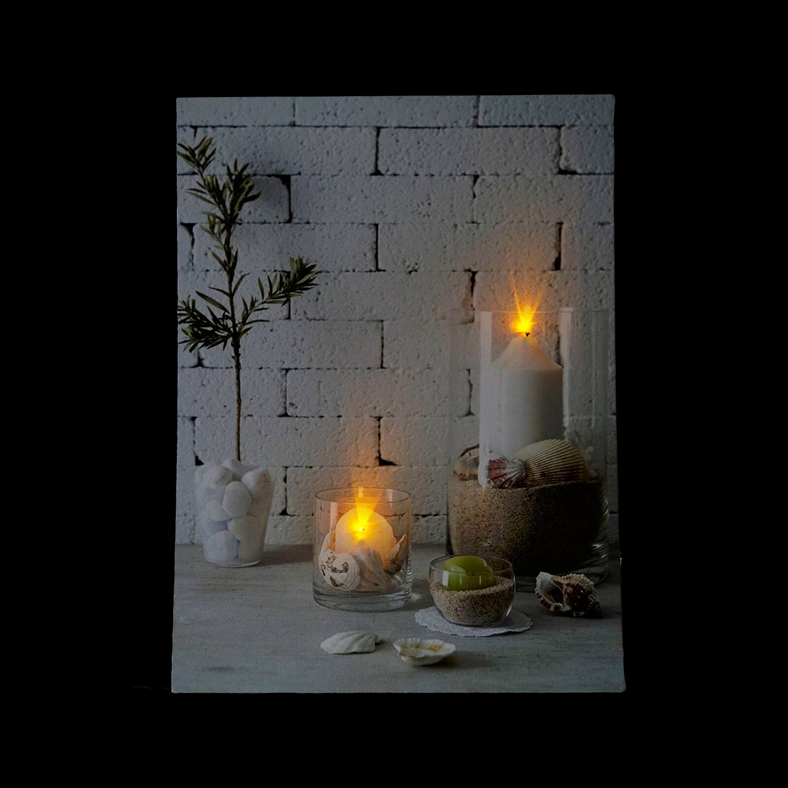 15.7" LED Lighted Serene Seaside Spa Canvas Wall Art