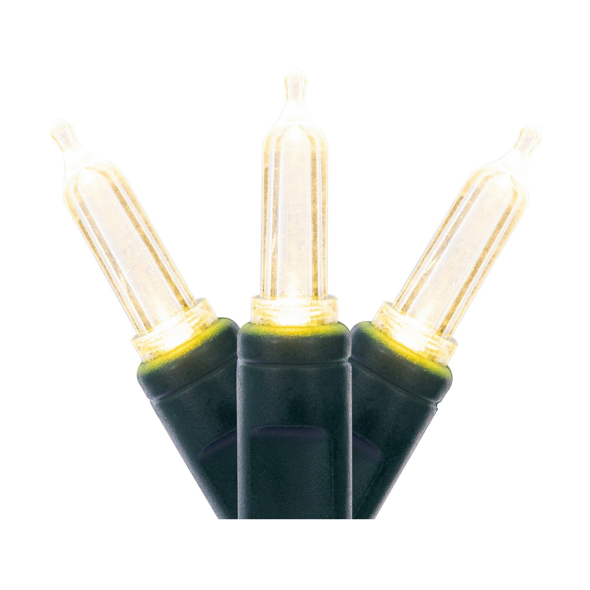 Vickerman 50ct. LED Warm White Christmas Single Mold Light Strand on Green Wire