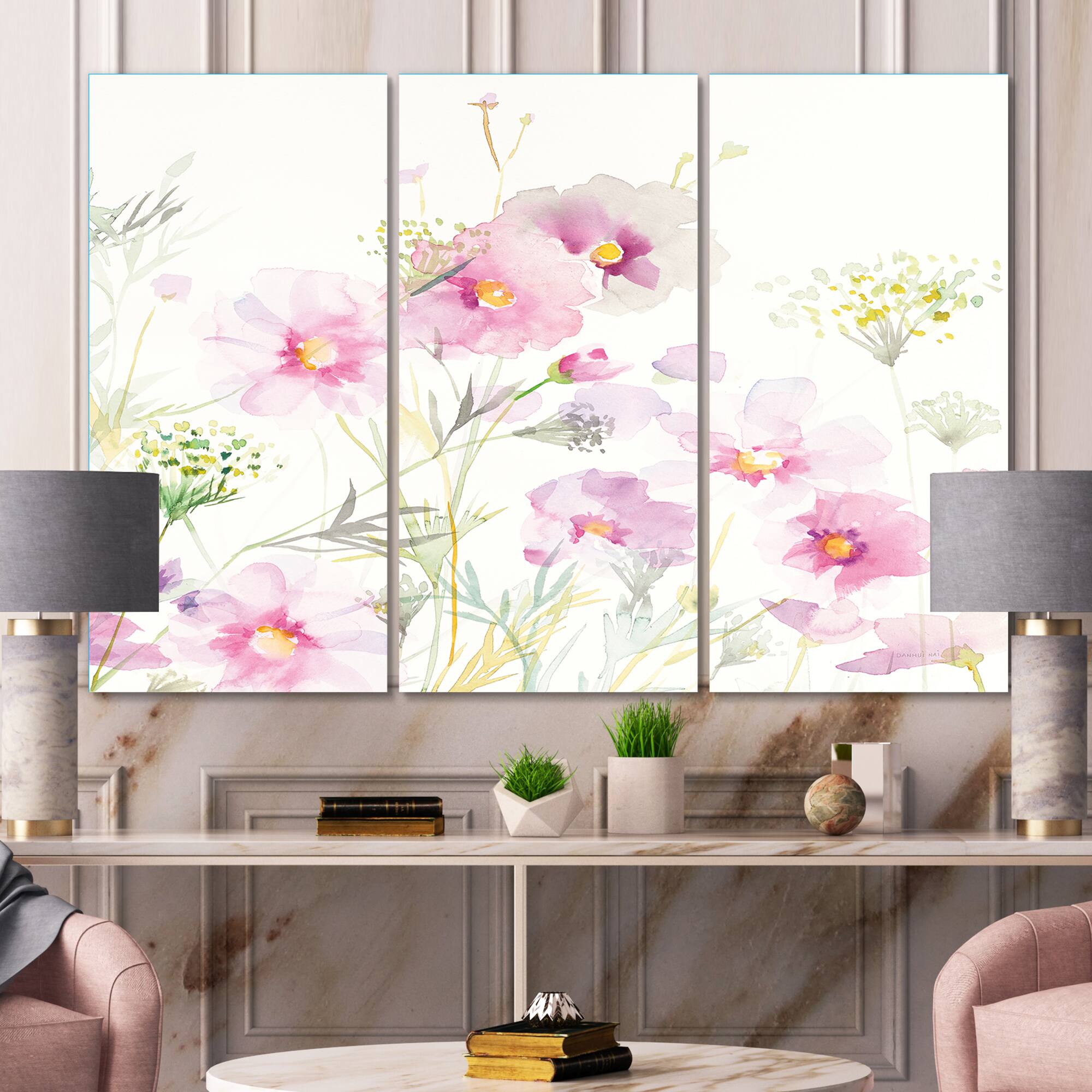 Designart - Shabby Flower IV - Farmhouse Premium Canvas Wall Art