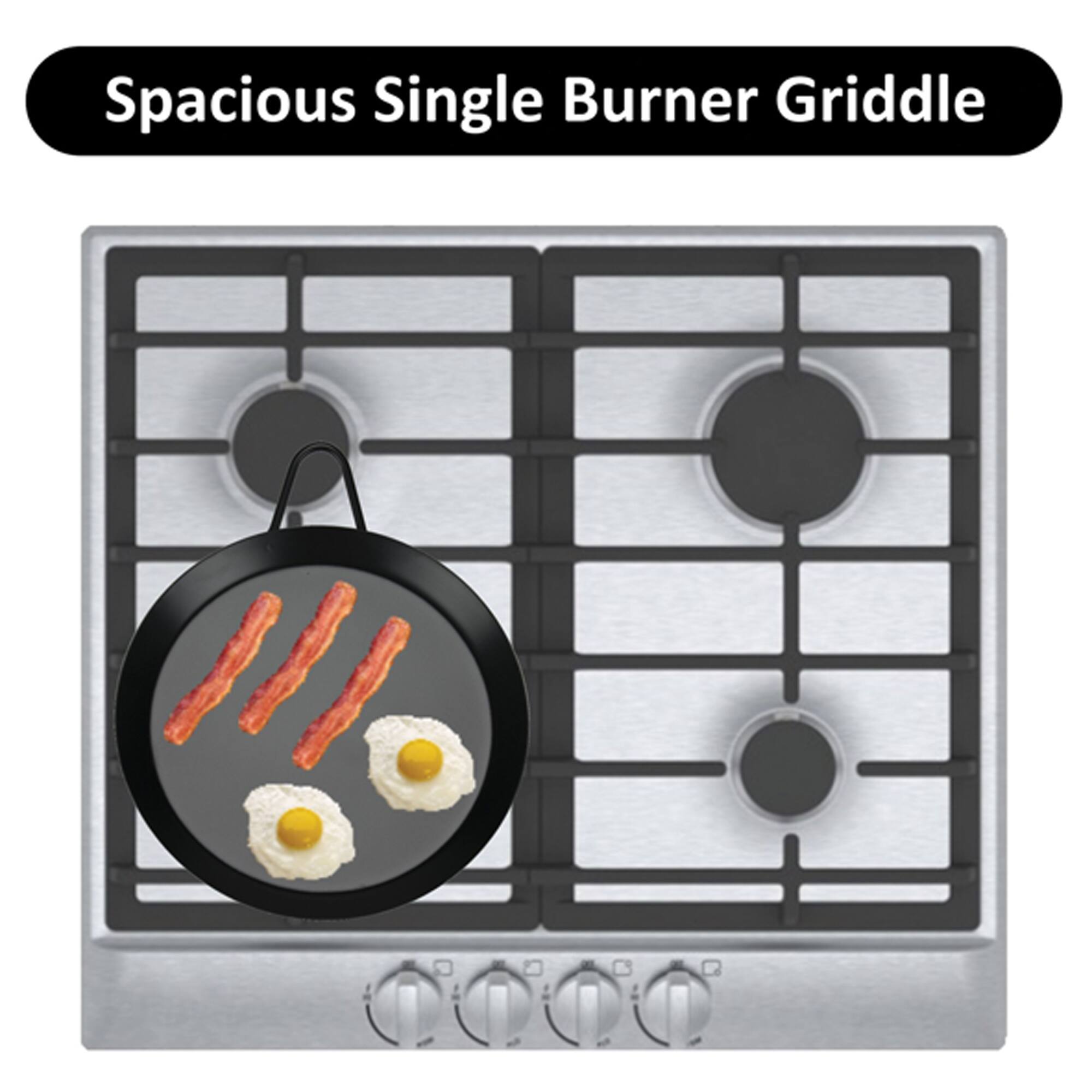 Brentwood 9.5" Single Burner Carbon Steel Nonstick Comal Griddle