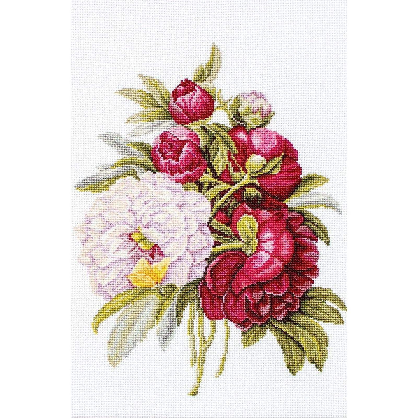 Luca-S Bouquet with Peonies Counted Cross Stitch Kit