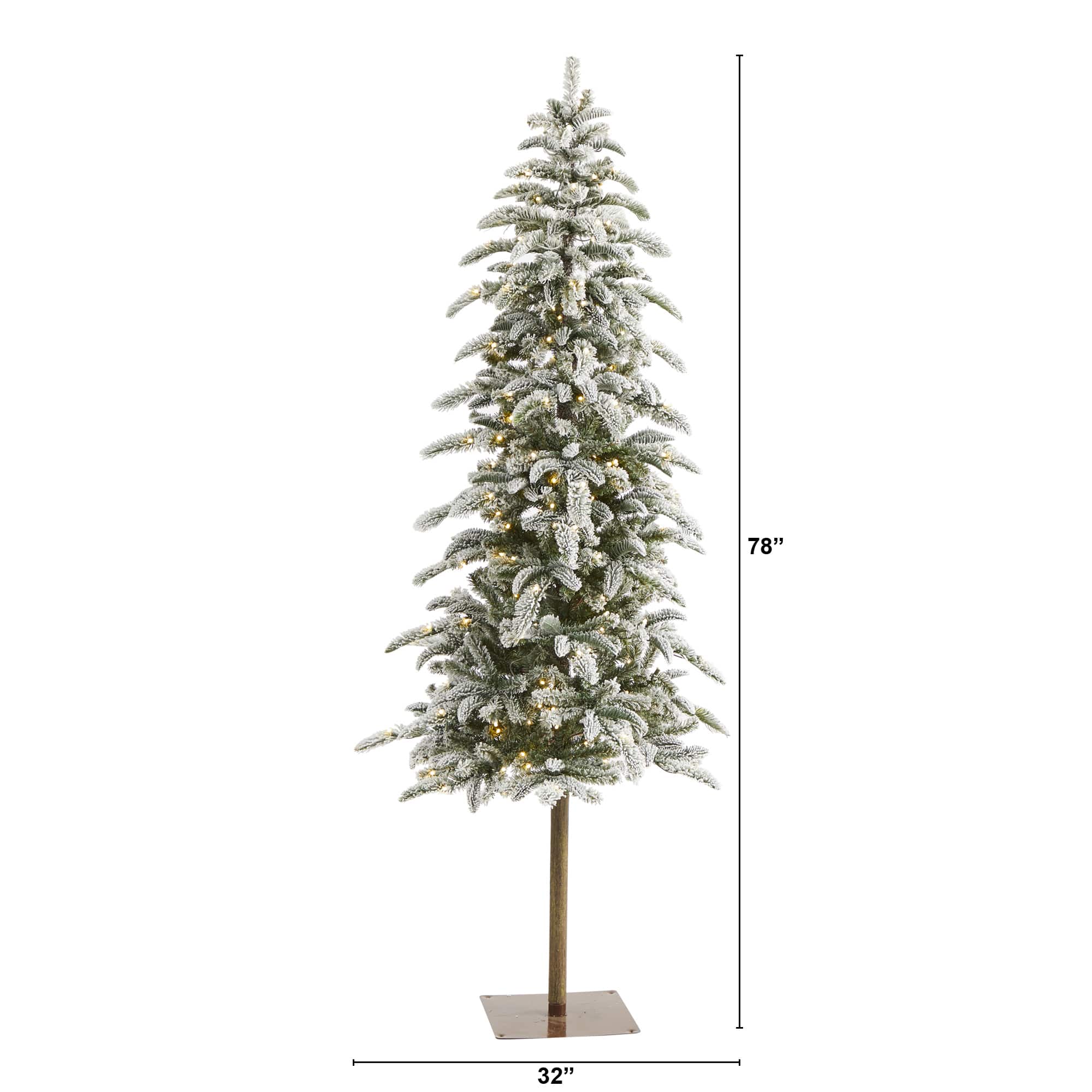 6.5ft. Pre-Lit Washington Alpine Artificial Christmas Tree, White Warm LED Lights
