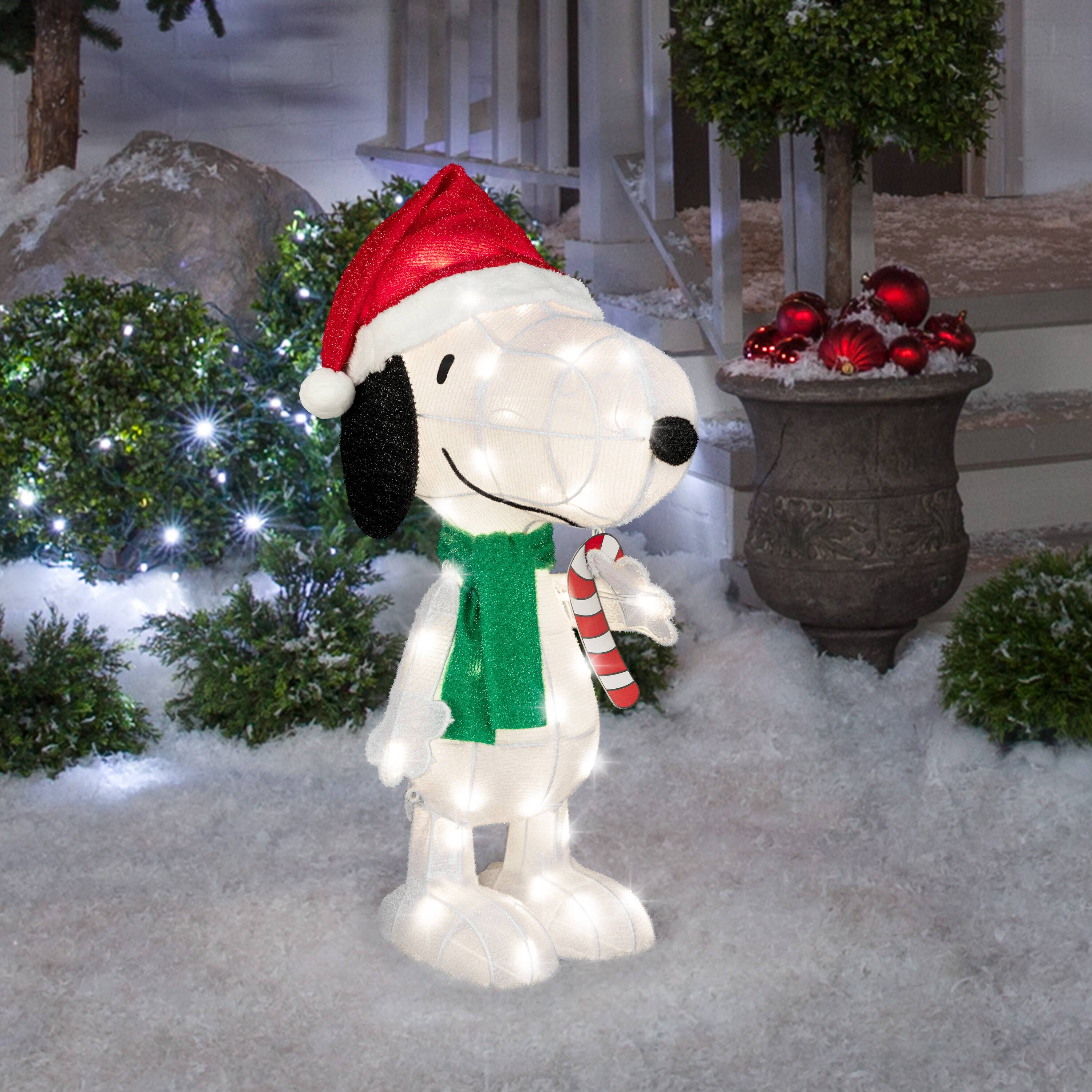 32" Peanuts® Snoopy 3D Holiday Lighted Tinsel Sculpture Christmas Décor