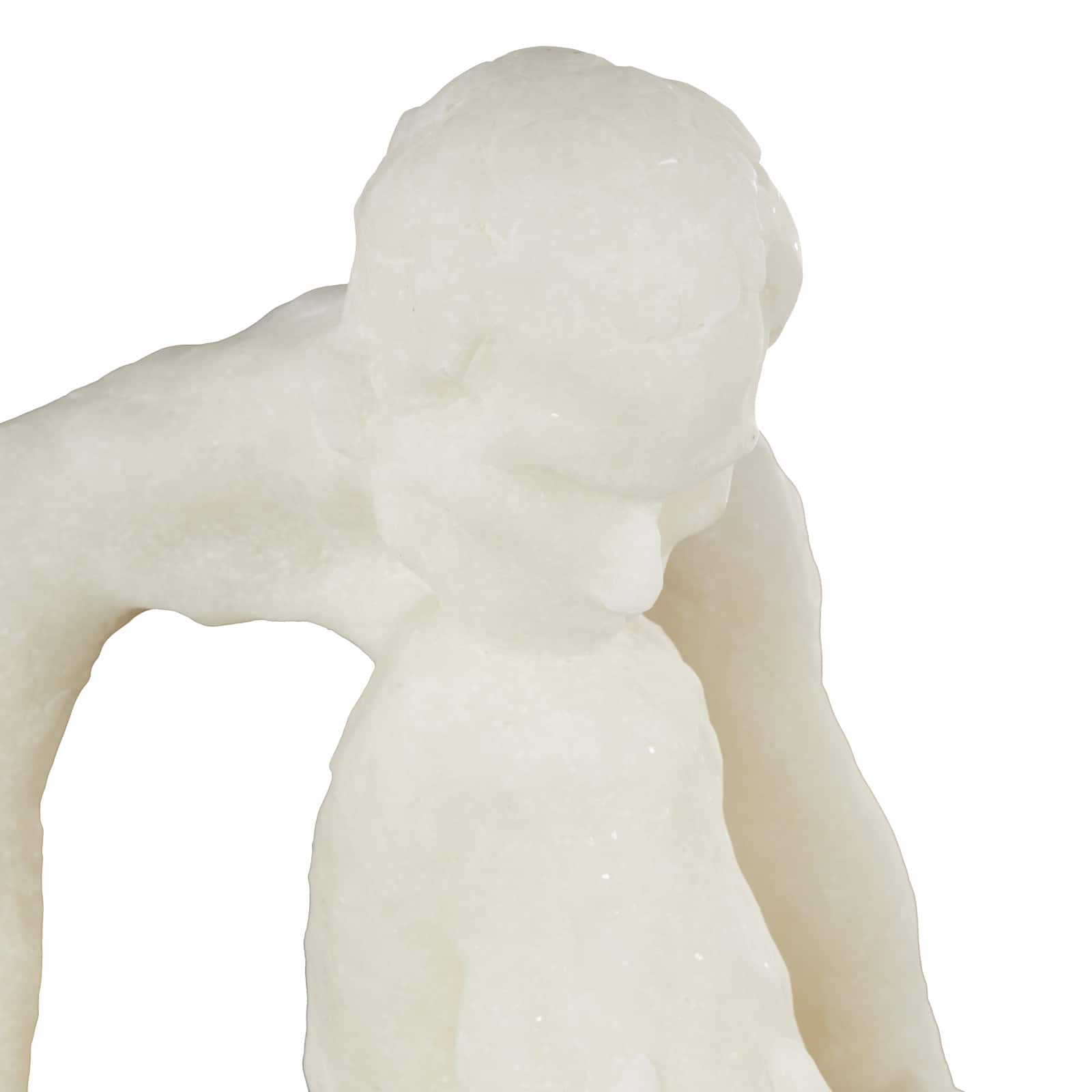 14.25" White Thinking Human Polystone Decorative Sculpture