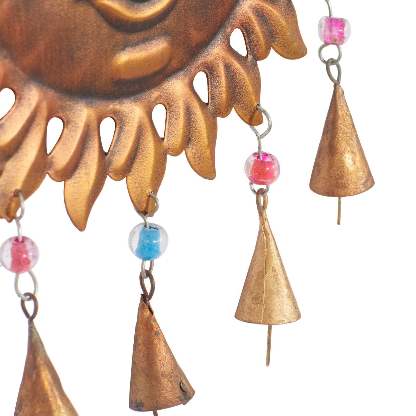 19" Brown Metal Eclectic Sun Wind Chime