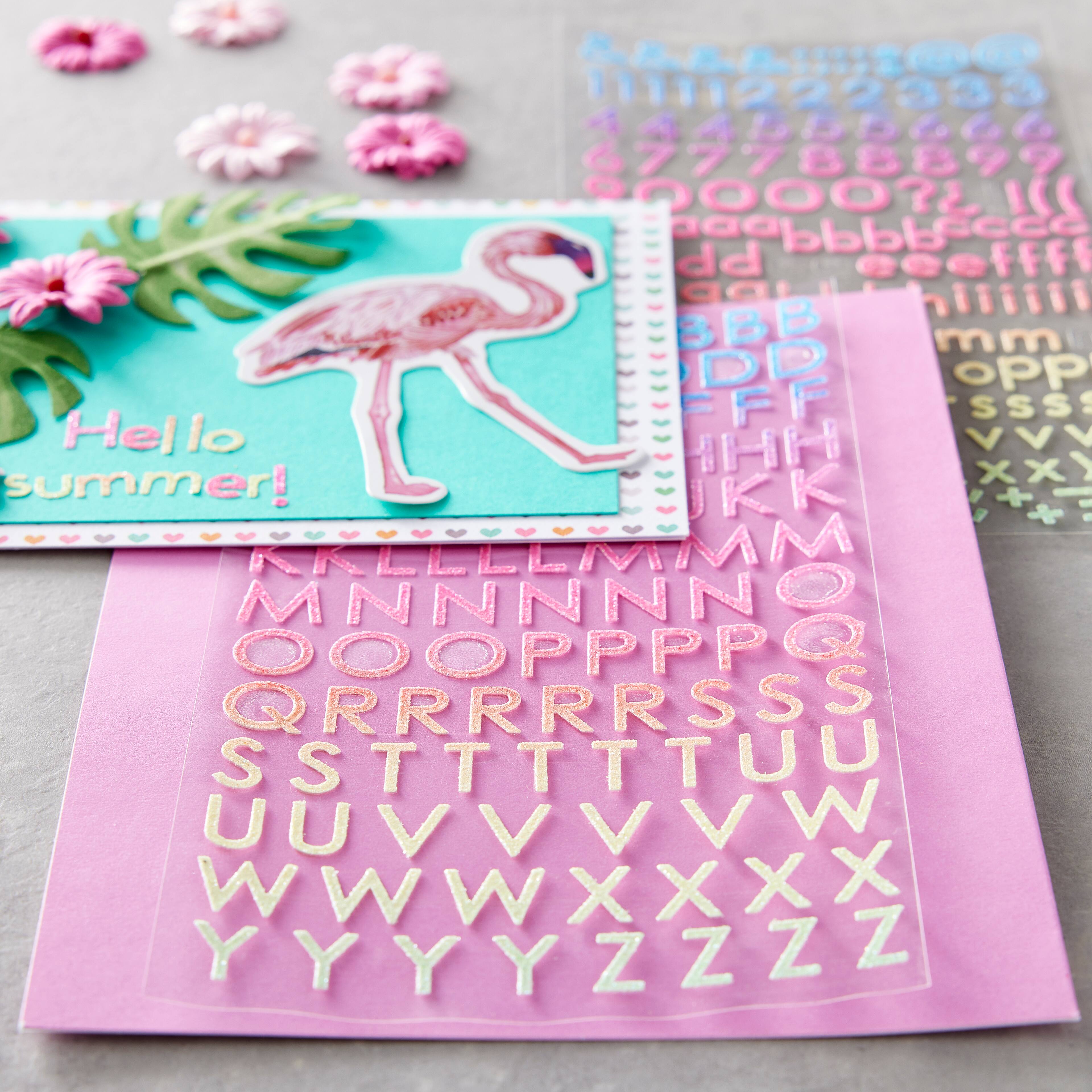 12 Pack: Small Rainbow Glitter Alphas by Recollections™