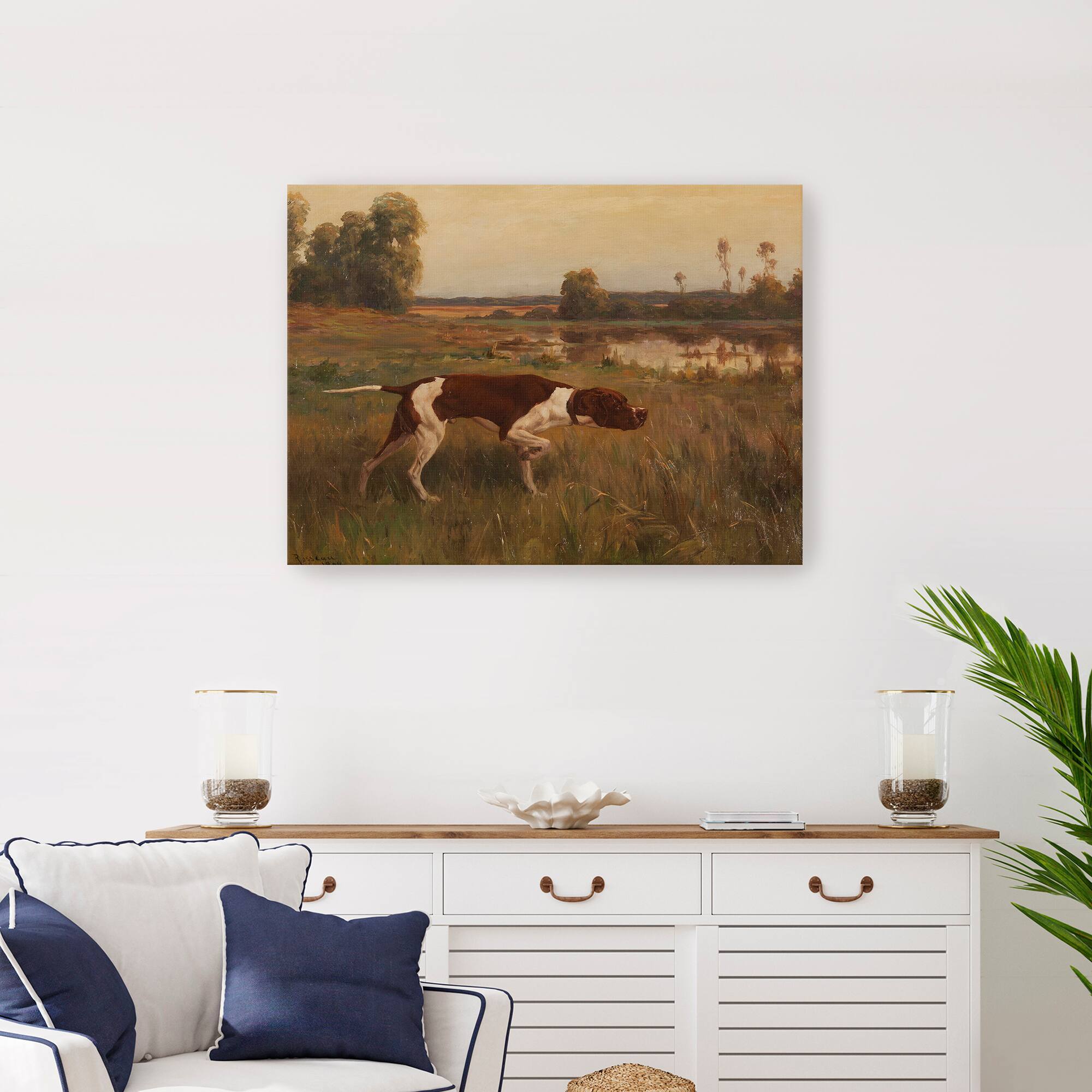 Lumaprints Pointer in a Landscape (1909) Canvas Giclée Art