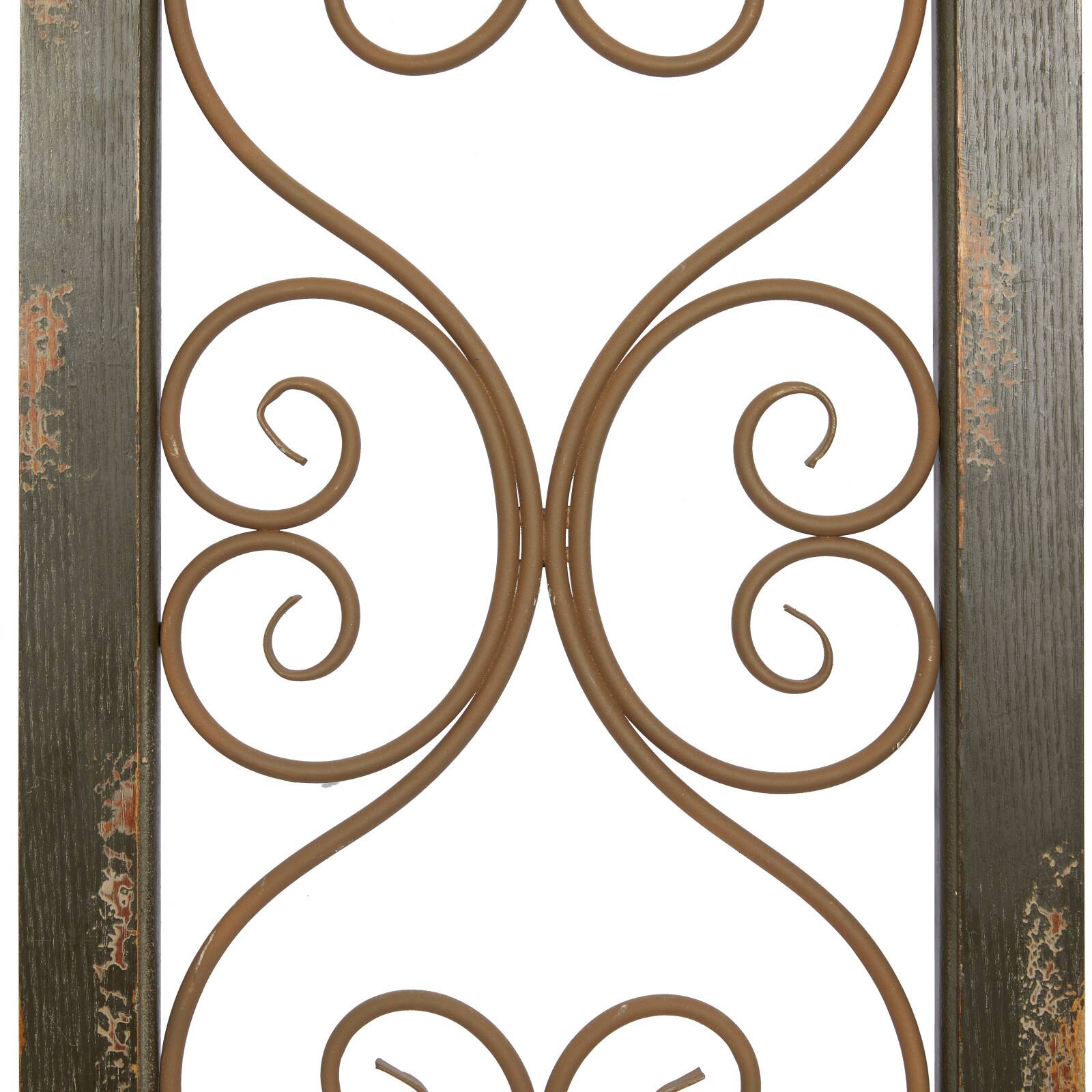 Brown Rustic Ornamental Metal Wall Decor, 48" x 15"