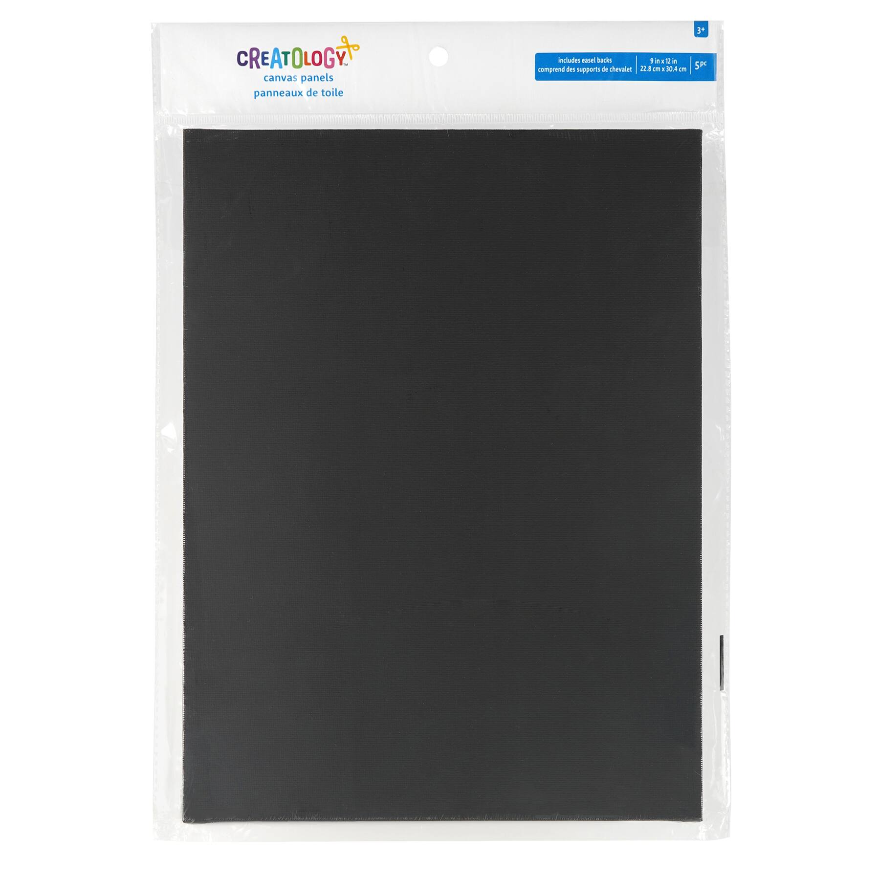 5 Pack 9" x 12" Black Canvas Panels by Creatology™
