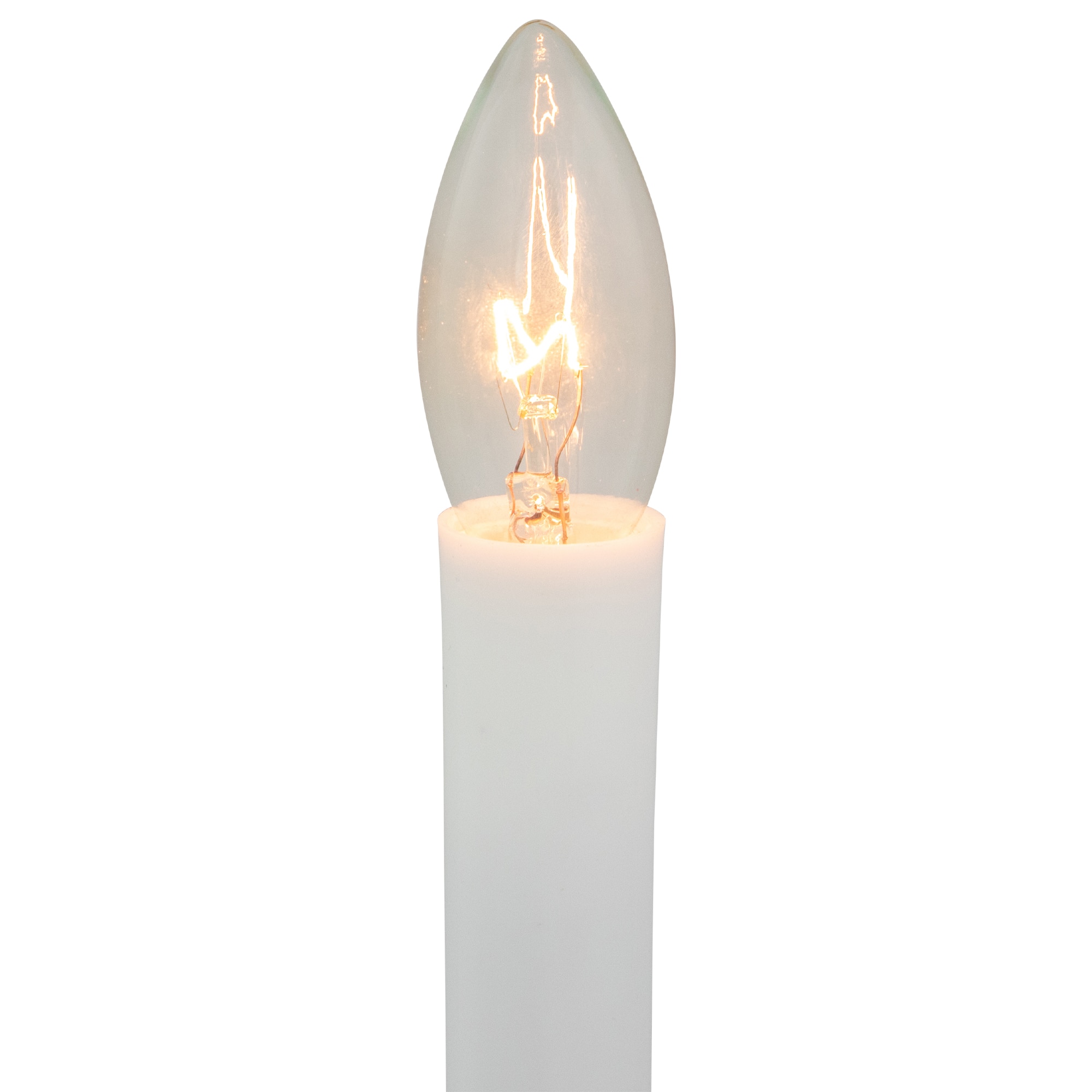 9" White & Gold Christmas Candle Lamp with Timer