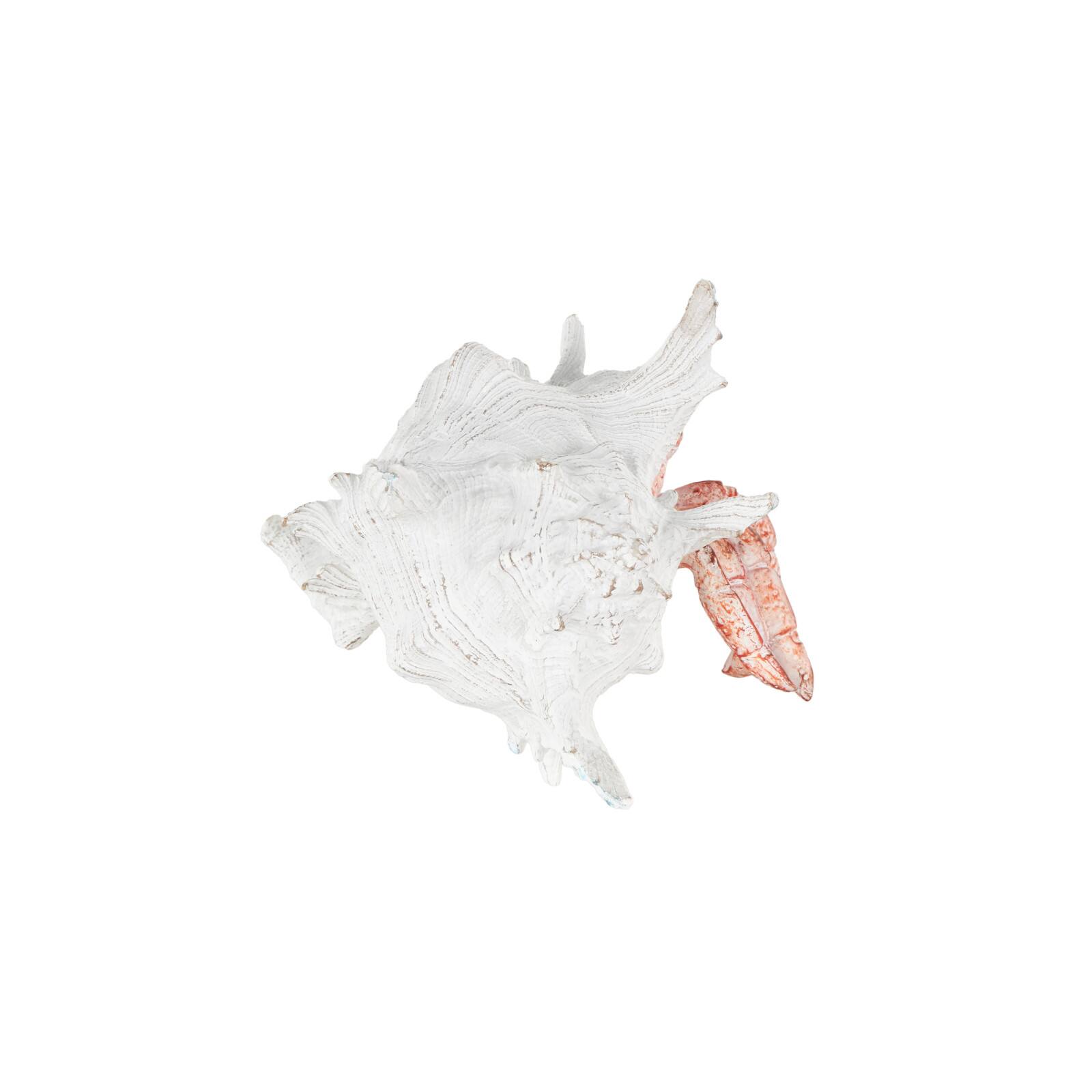 9" Polystone Crab Textured Decorative Sculpture with White Shell