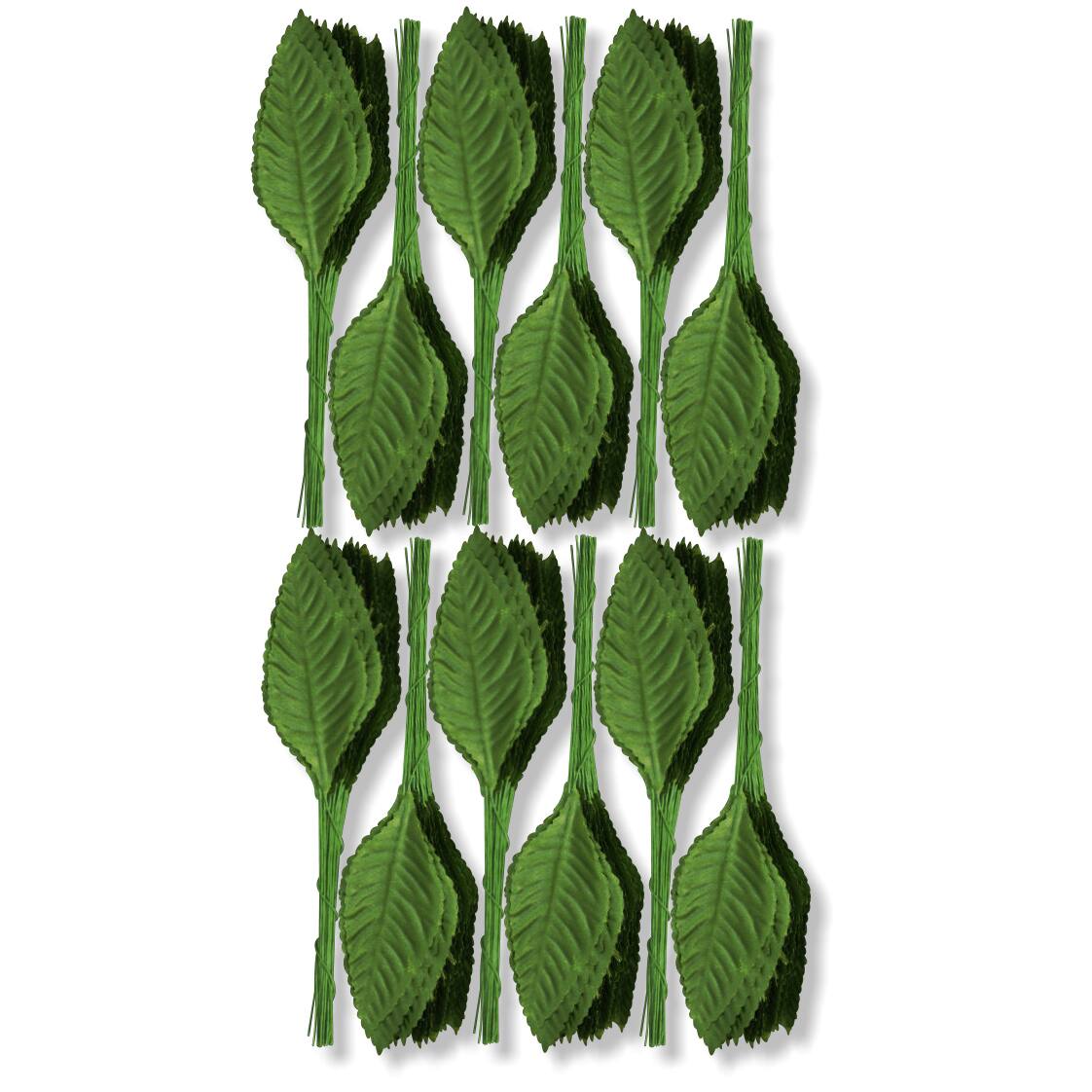JAM Paper 2.25" Green Corsage Leaf Stems, 100ct.