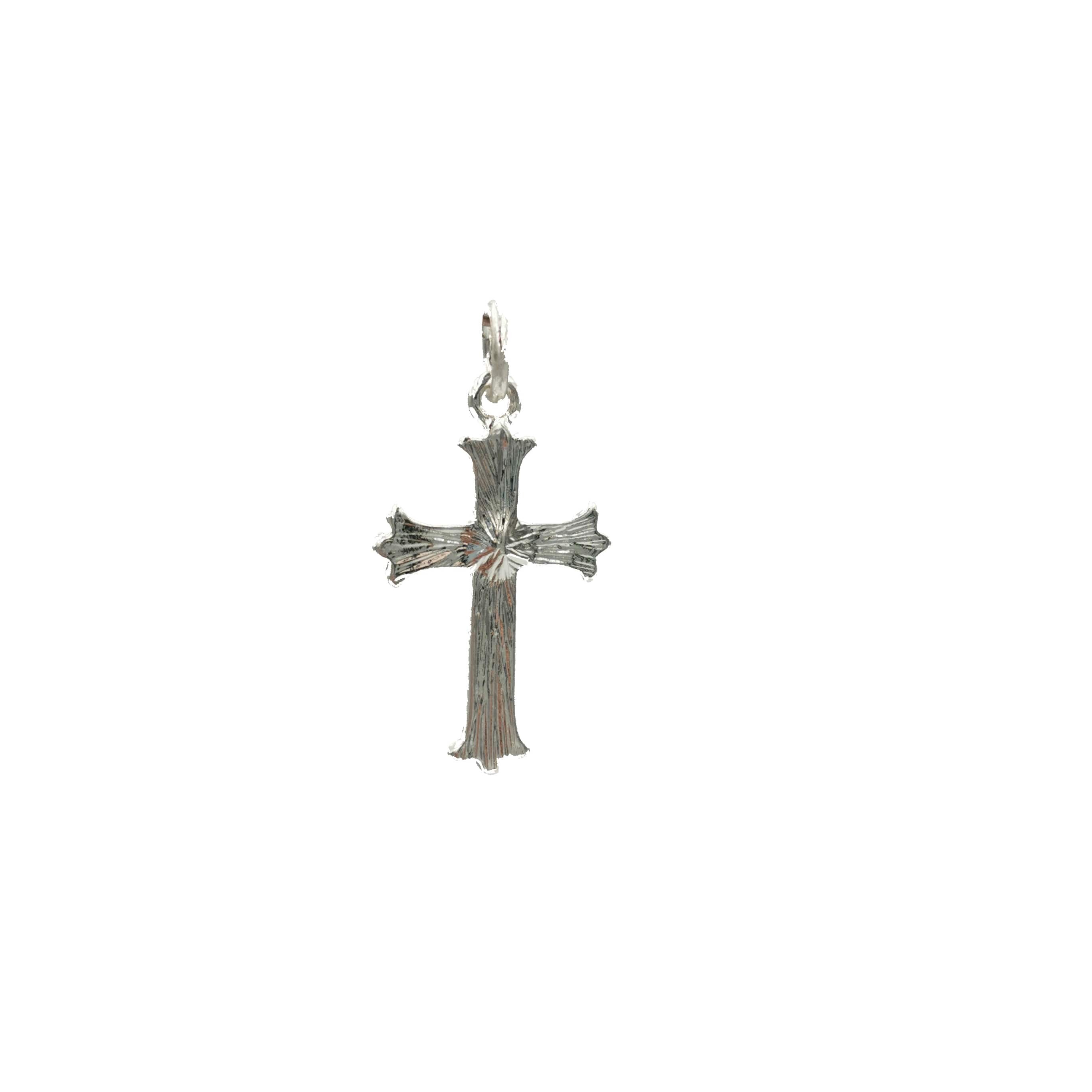 12 Pack: Charmalong™ Antique Silver Crystal Cross Charm by Bead Landing™