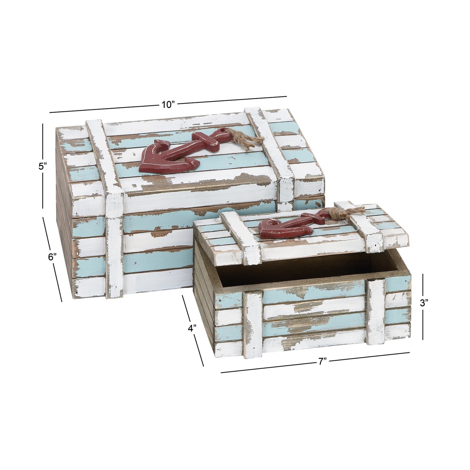 Aquamarine Wood Coastal Anchor Box Set