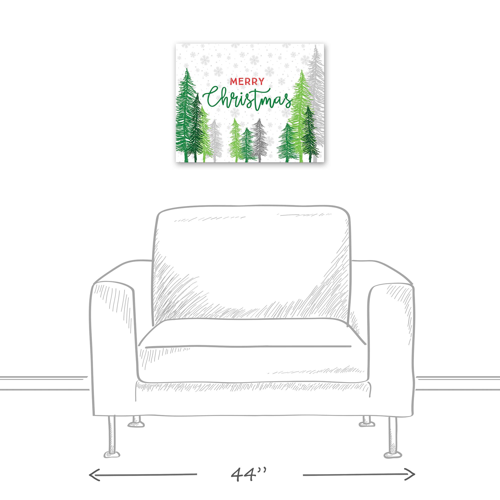 Merry Christmas Forest Canvas Wall Art