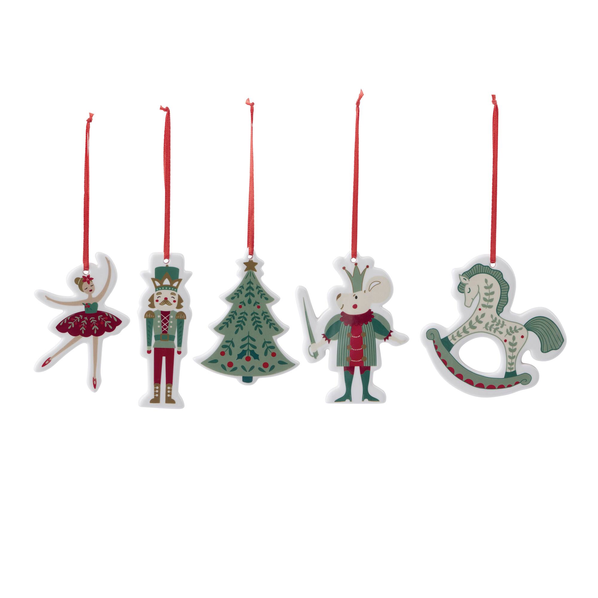 Melrose Classic Nutcracker Ceramic Ornaments Assortment Set
