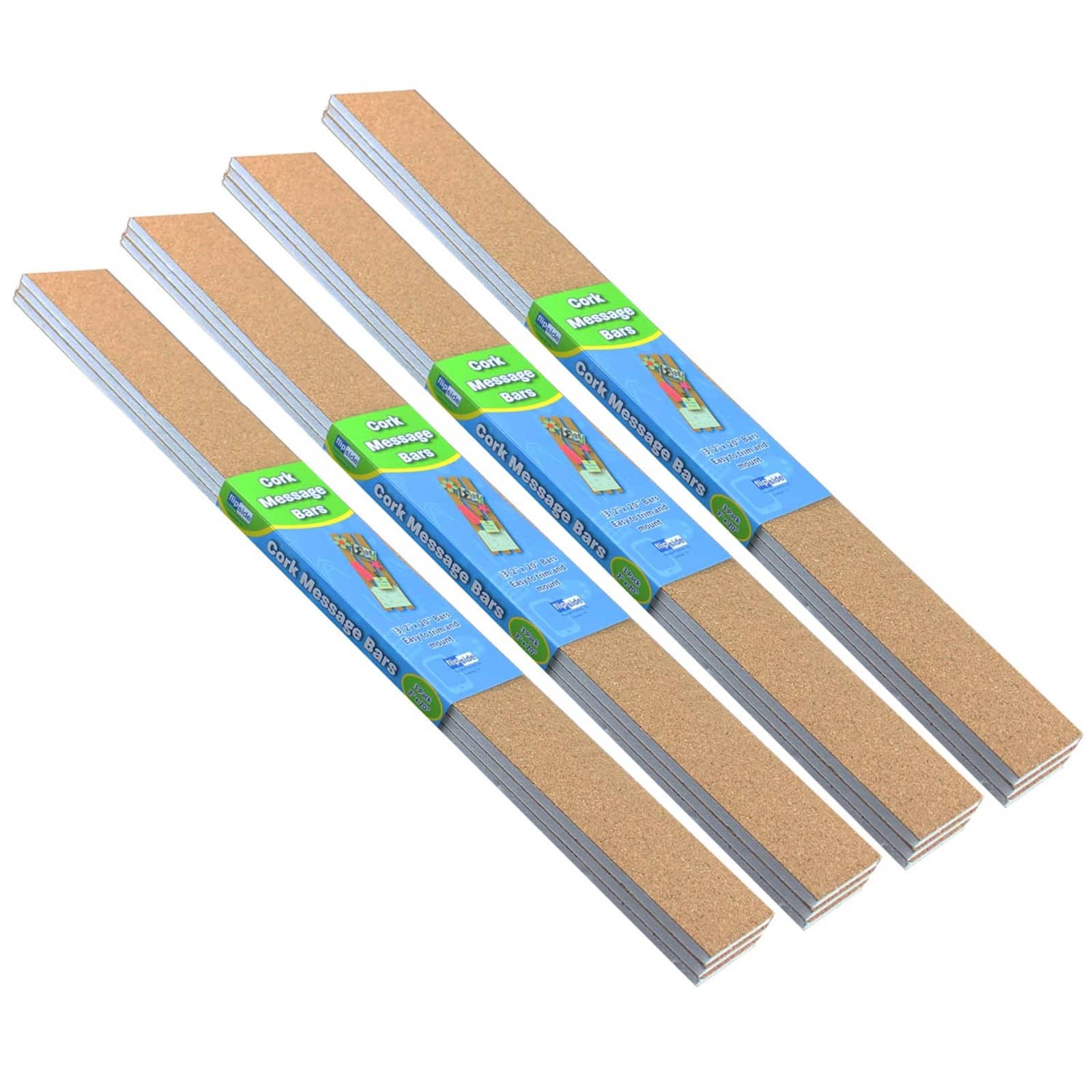 Flipside Products 2" x 20" Cork Message Bars, 4ct.
