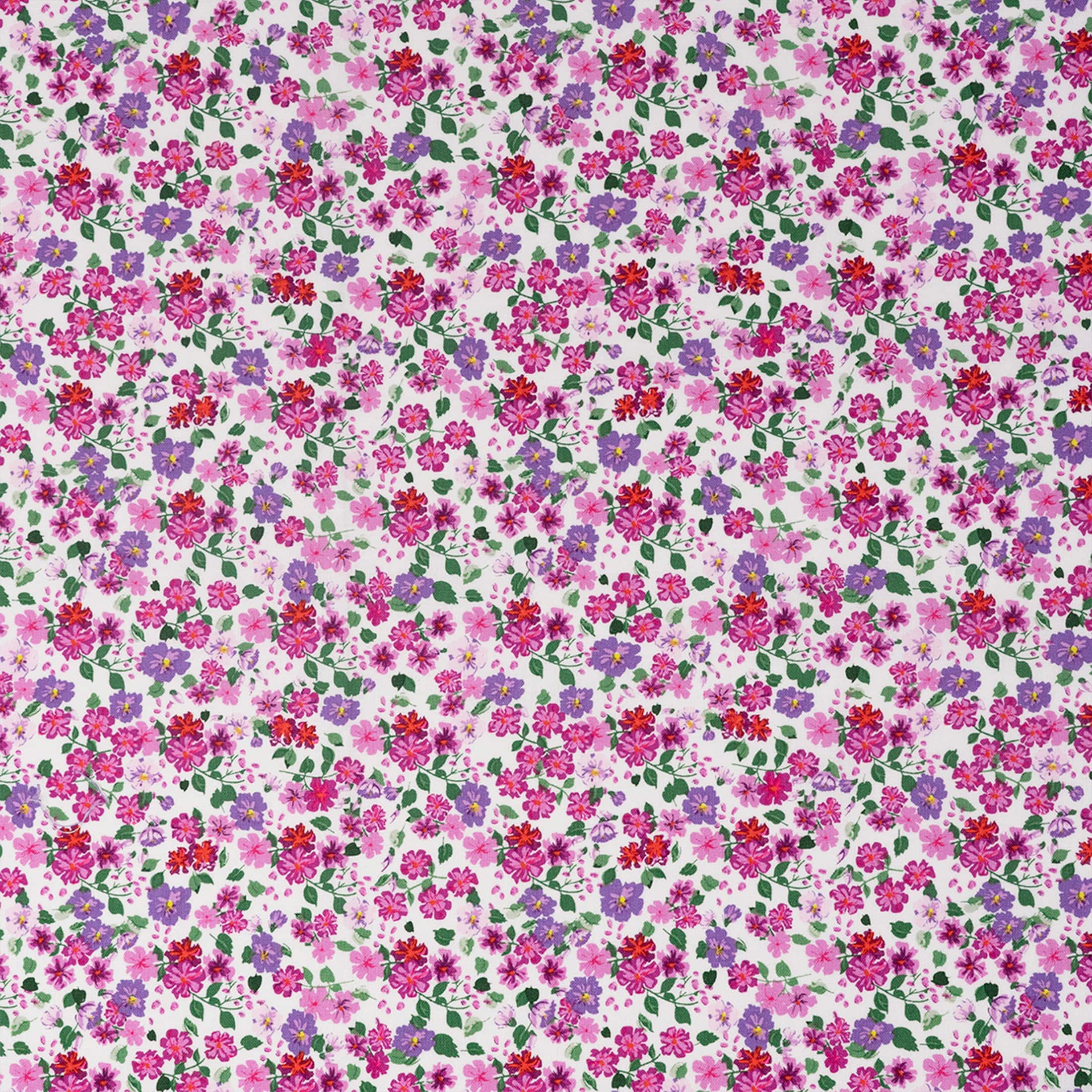 SINGER Packed Pink Flowers Print Cotton Fabric