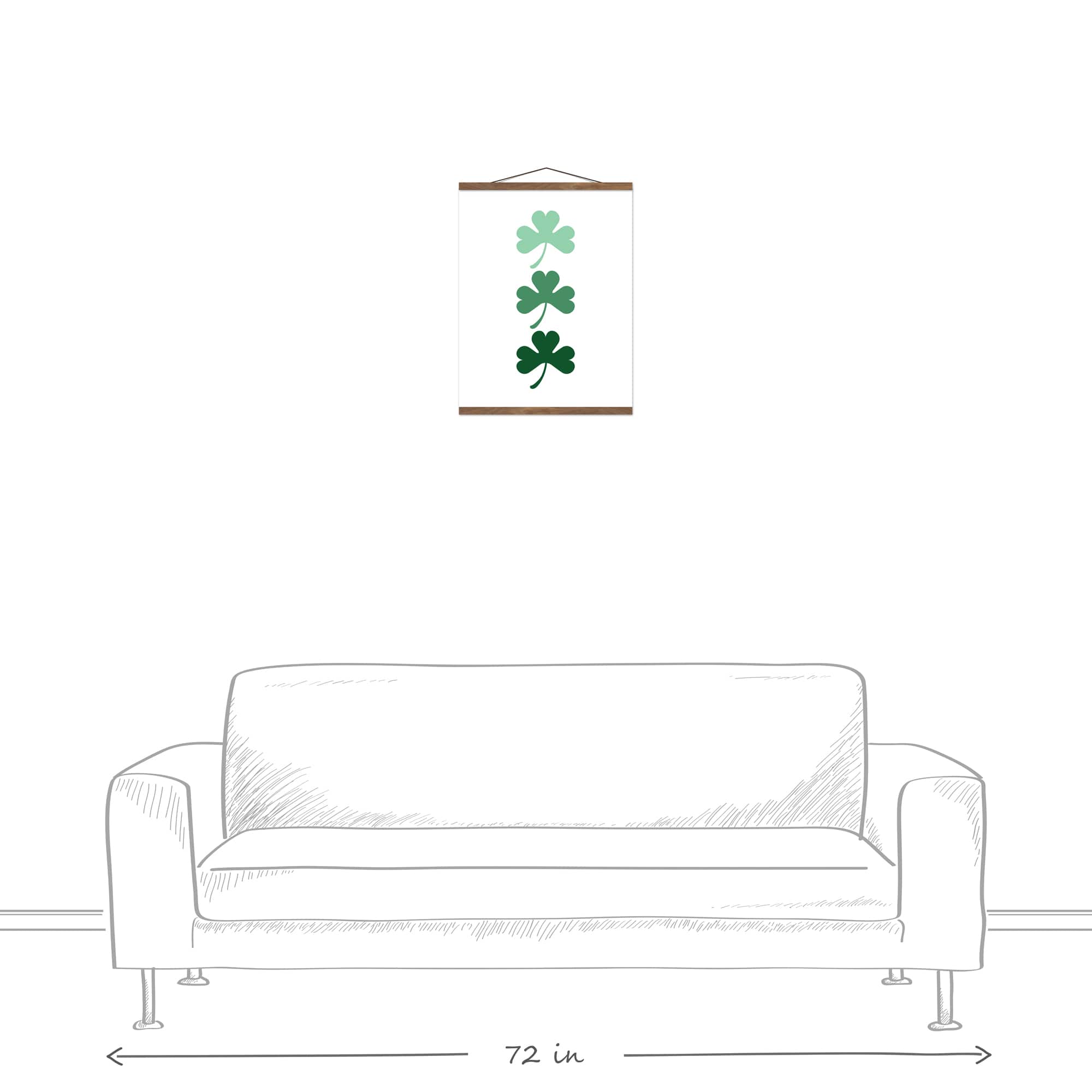 Ombre Shamrock Hanging Canvas 16" x 20" Teak Hanging Canvas